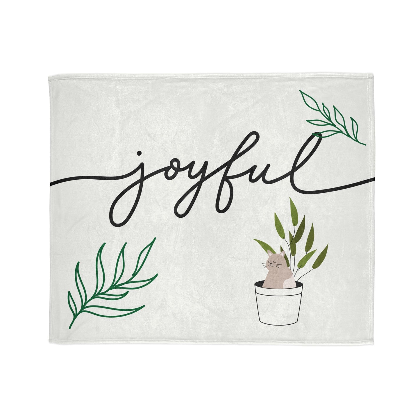 Joyful Cat Plant Soft Polyester Blanket - Cozy Home Decor