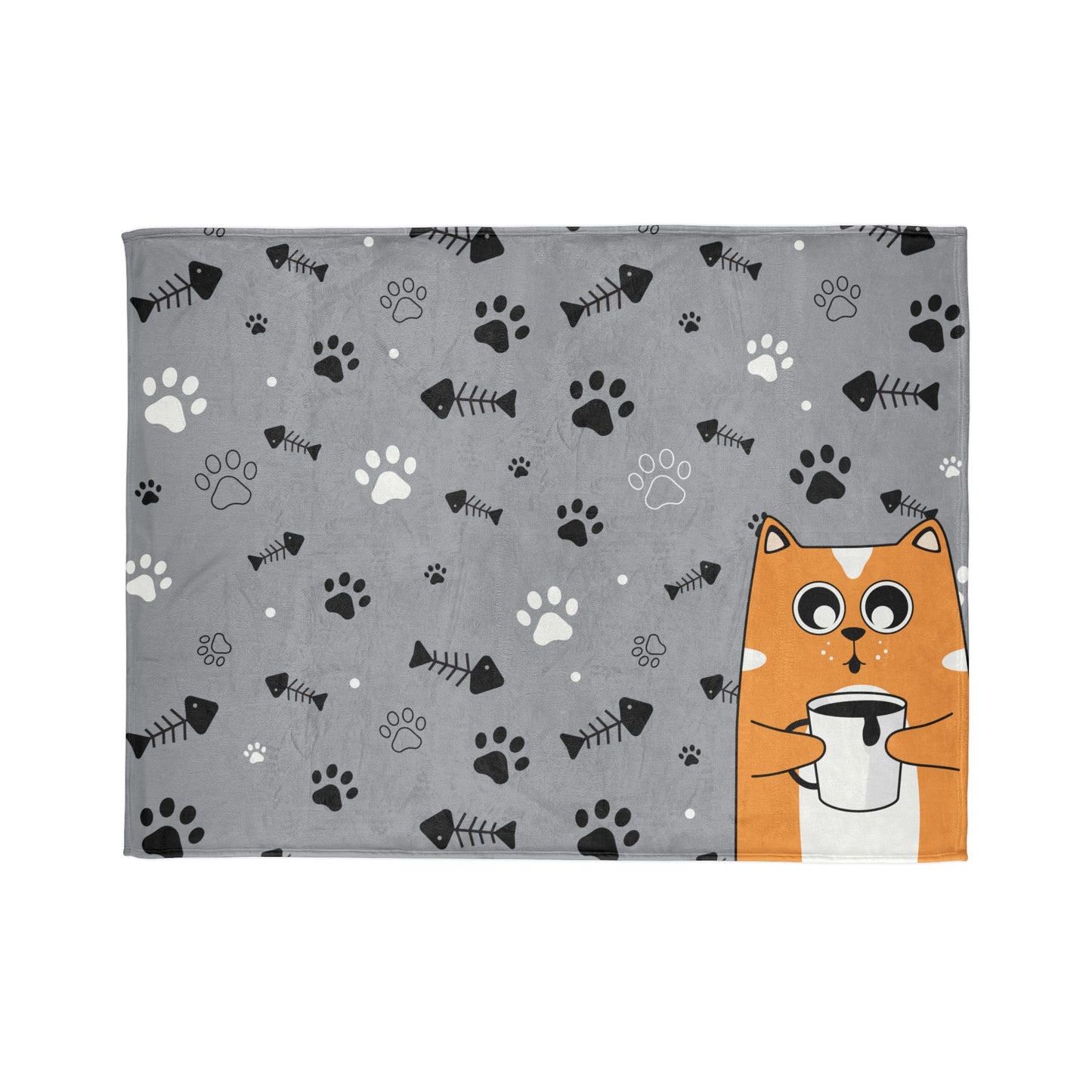 Cozy Cat Blanket - Cute Soft Polyester Throw for Animal Lovers