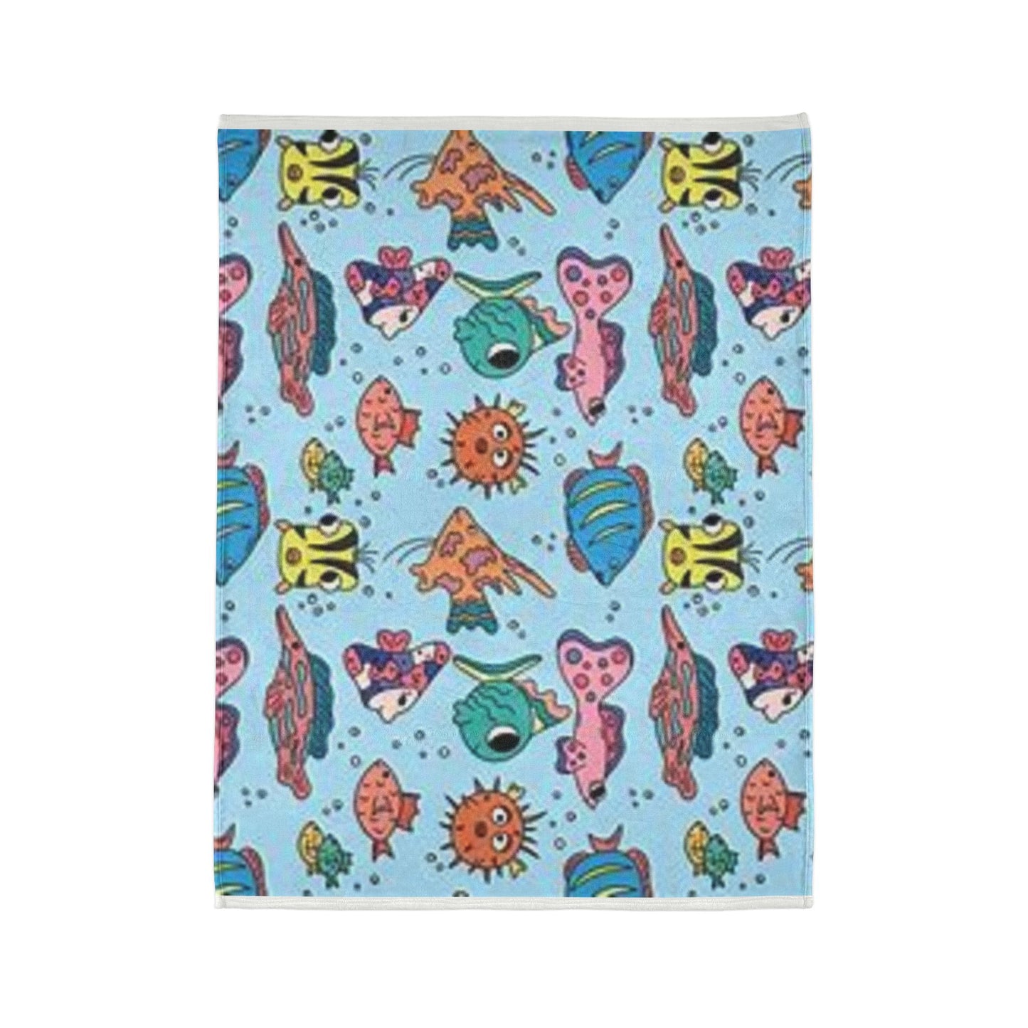 Vibrant Ocean Life Soft Polyester Blanket - Cozy Home Decor for Ocean Lovers