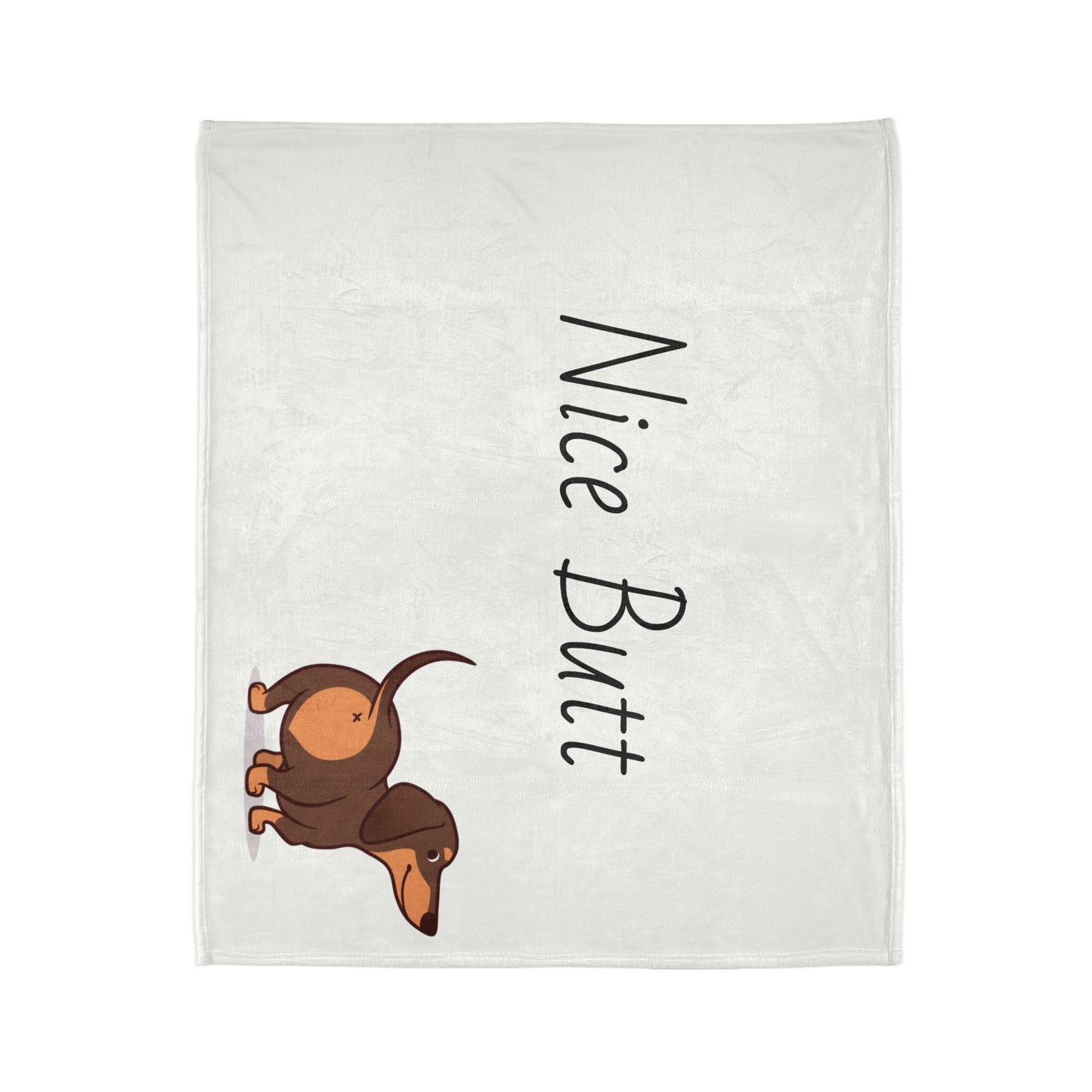 Funny Dachshund Blanket - 'Nice Butt' Soft Polyester Throw for Dog Lovers