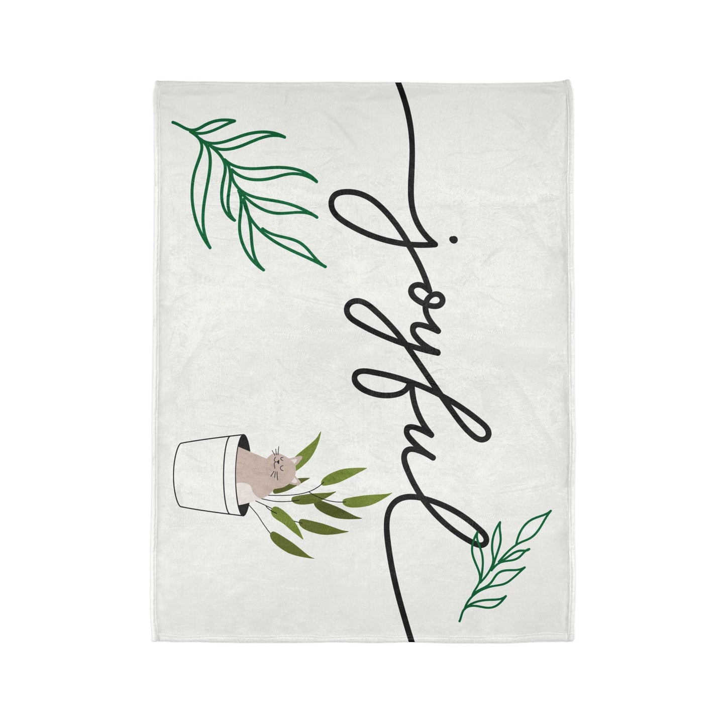 Joyful Cat Plant Soft Polyester Blanket - Cozy Home Decor