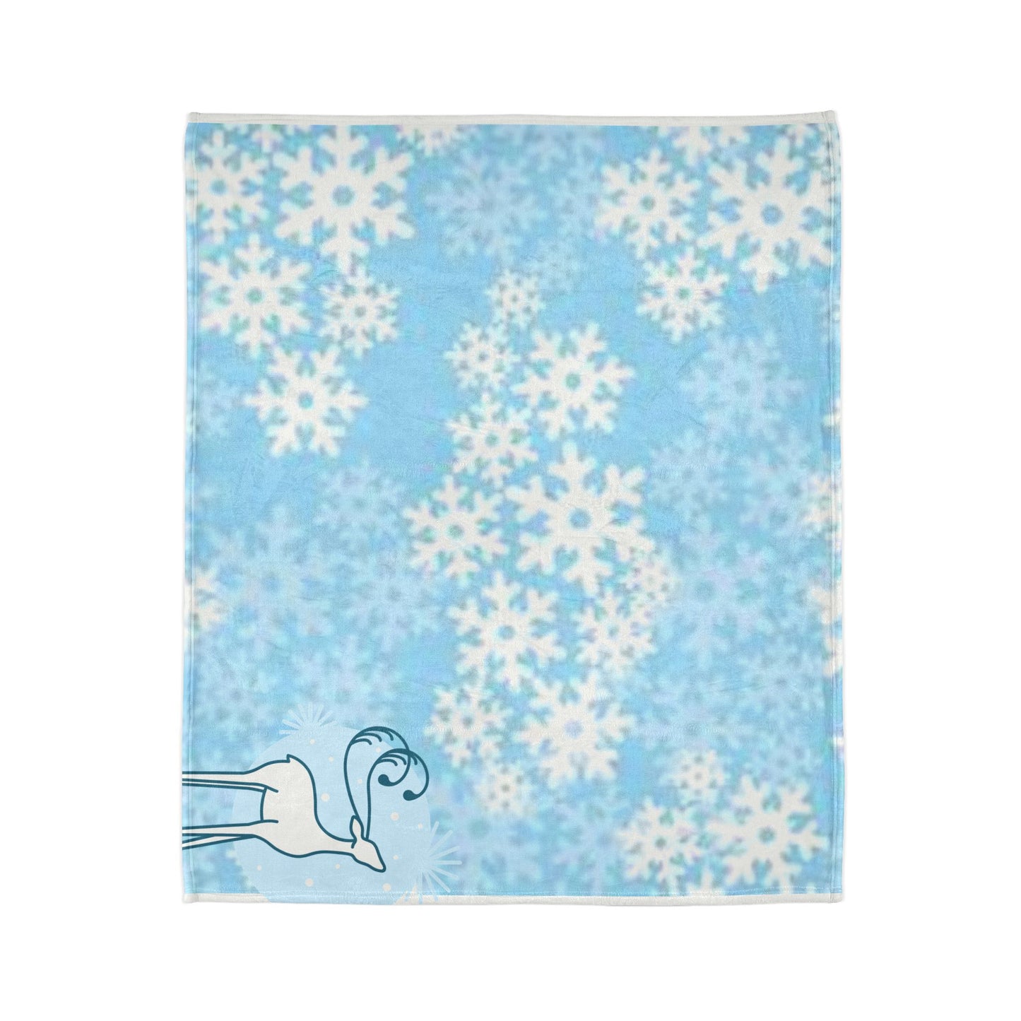 Cozy Snowflake Blanket with Reindeer Design - Perfect for Winter Celebrations