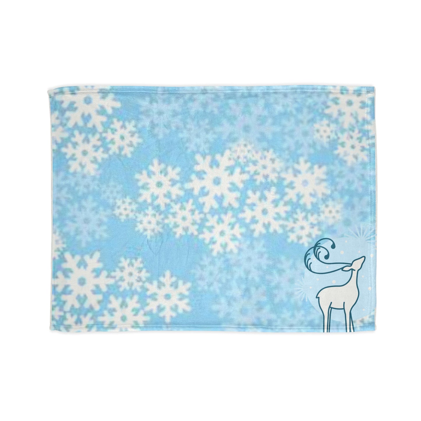 Cozy Snowflake Blanket with Reindeer Design - Perfect for Winter Celebrations