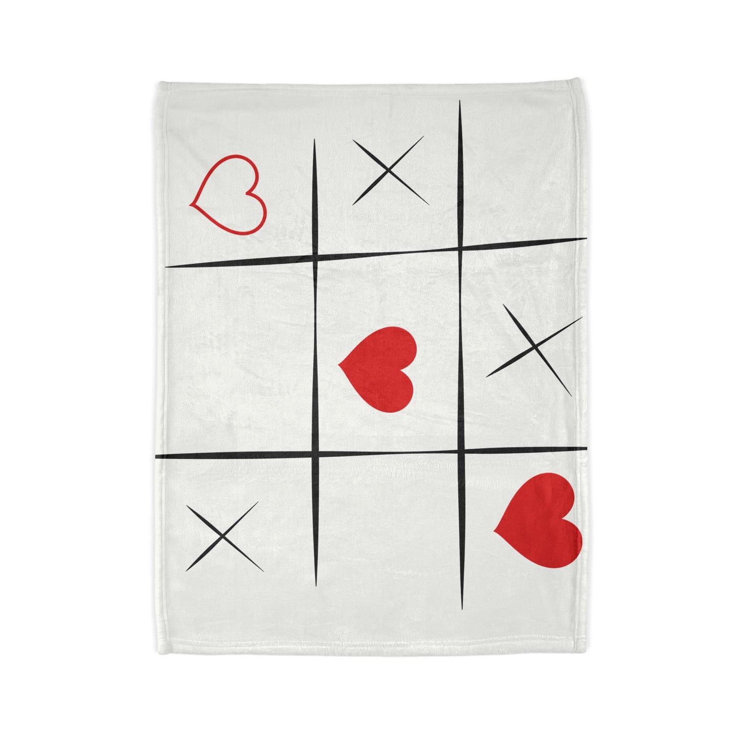 Cozy Tic-Tac-Toe Love Blanket - Soft Polyester Throw for Romantic Nights