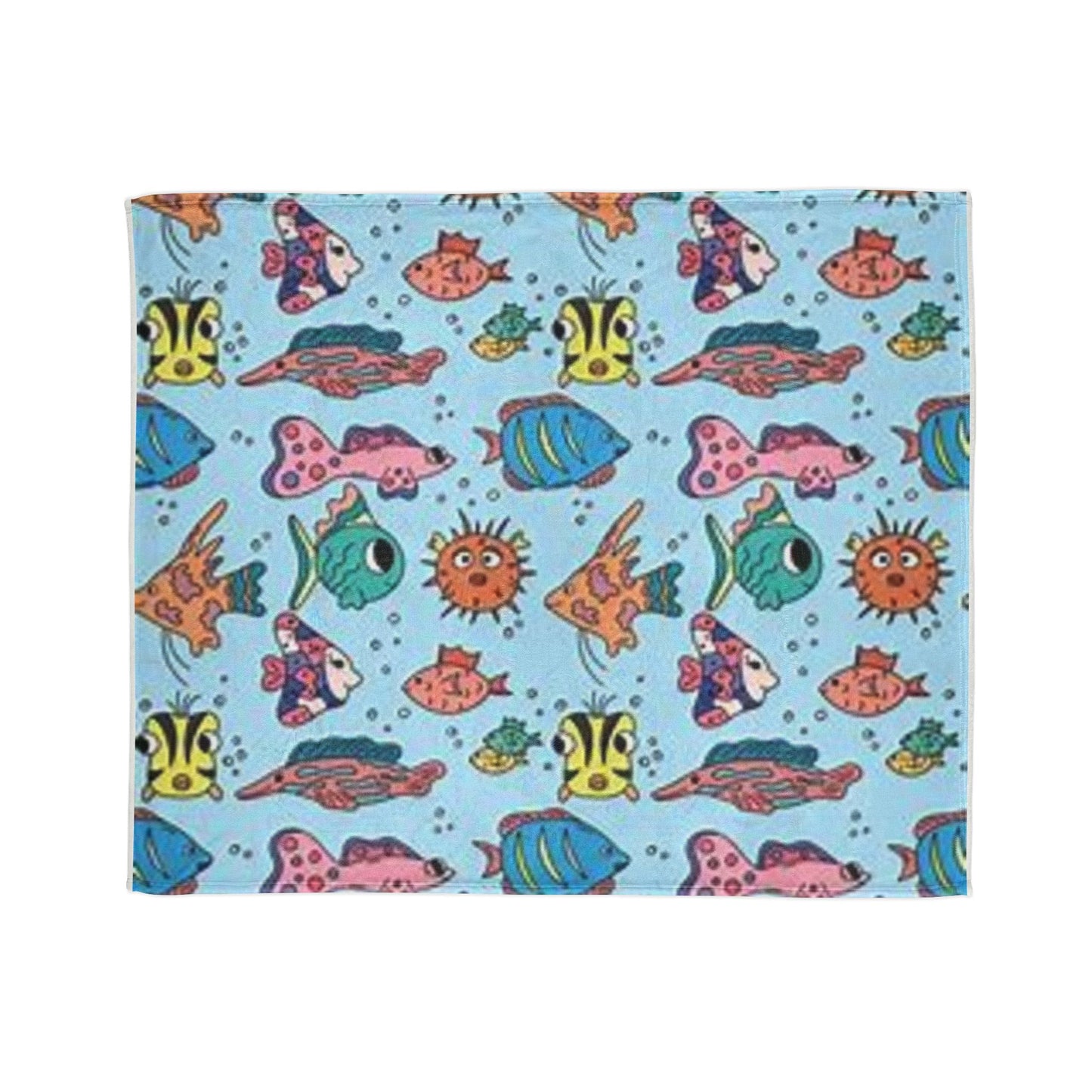 Vibrant Ocean Life Soft Polyester Blanket - Cozy Home Decor for Ocean Lovers