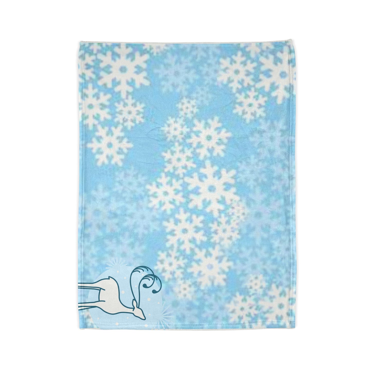 Cozy Snowflake Blanket with Reindeer Design - Perfect for Winter Celebrations