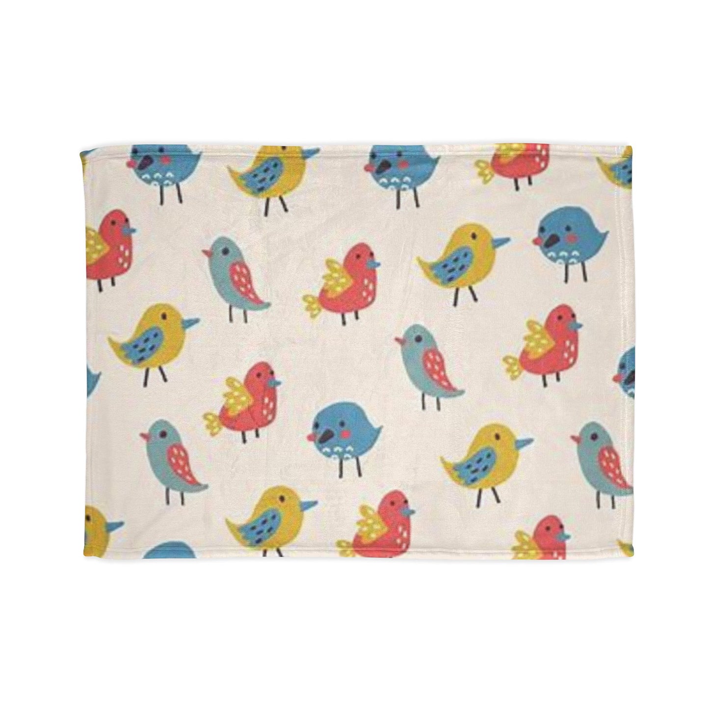 Colorful Bird Pattern Soft Polyester Blanket - Cozy & Whimsical