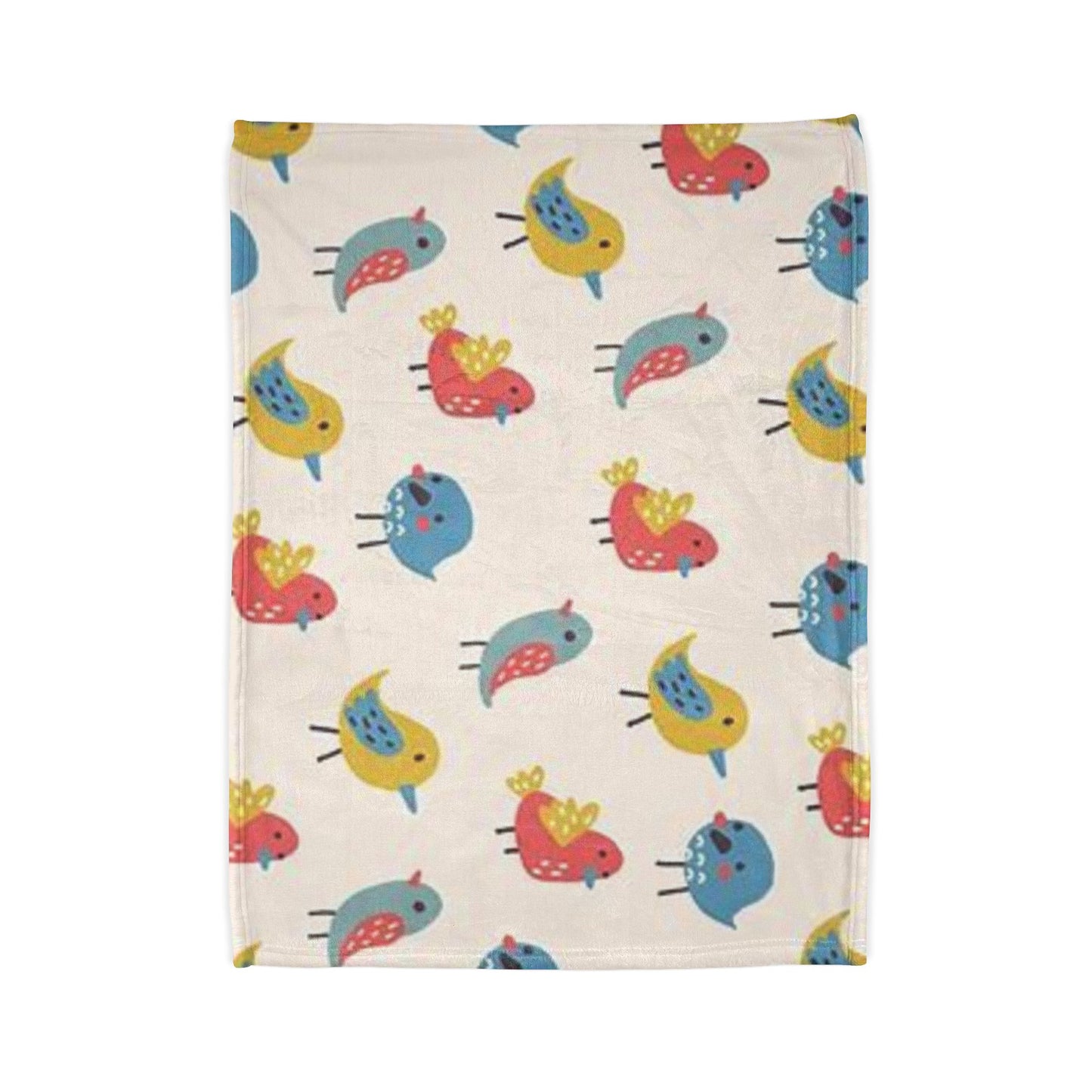 Colorful Bird Pattern Soft Polyester Blanket - Cozy & Whimsical