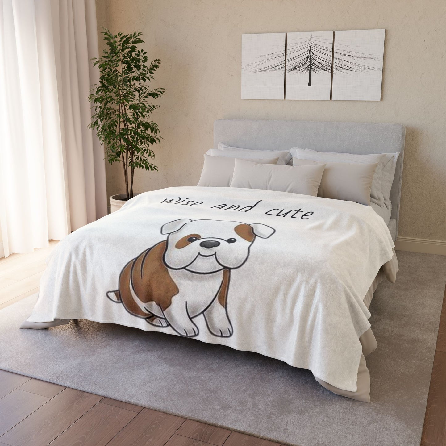 Wise and Cute Dog Soft Polyester Blanket - Cozy Pet-Themed Throw for Dog Lovers