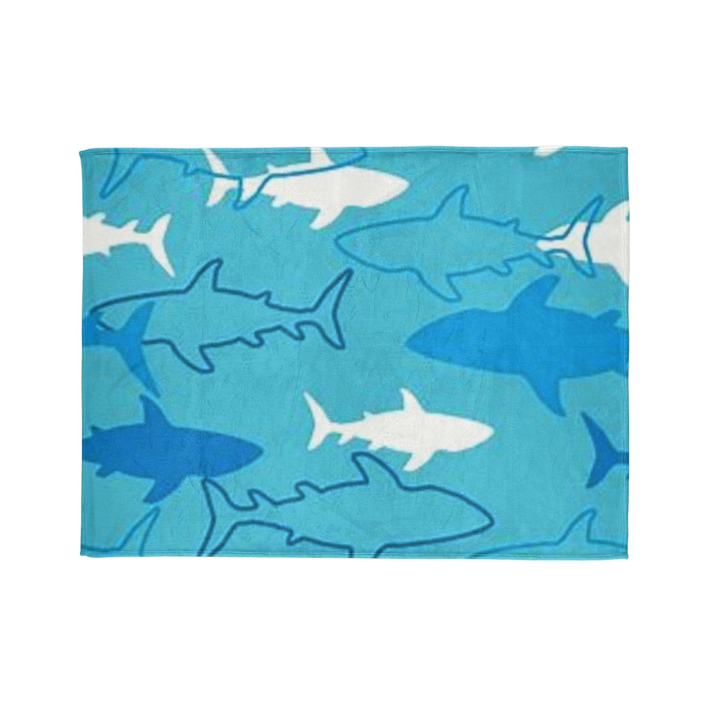 Ocean-Inspired Shark Pattern Soft Polyester Blanket