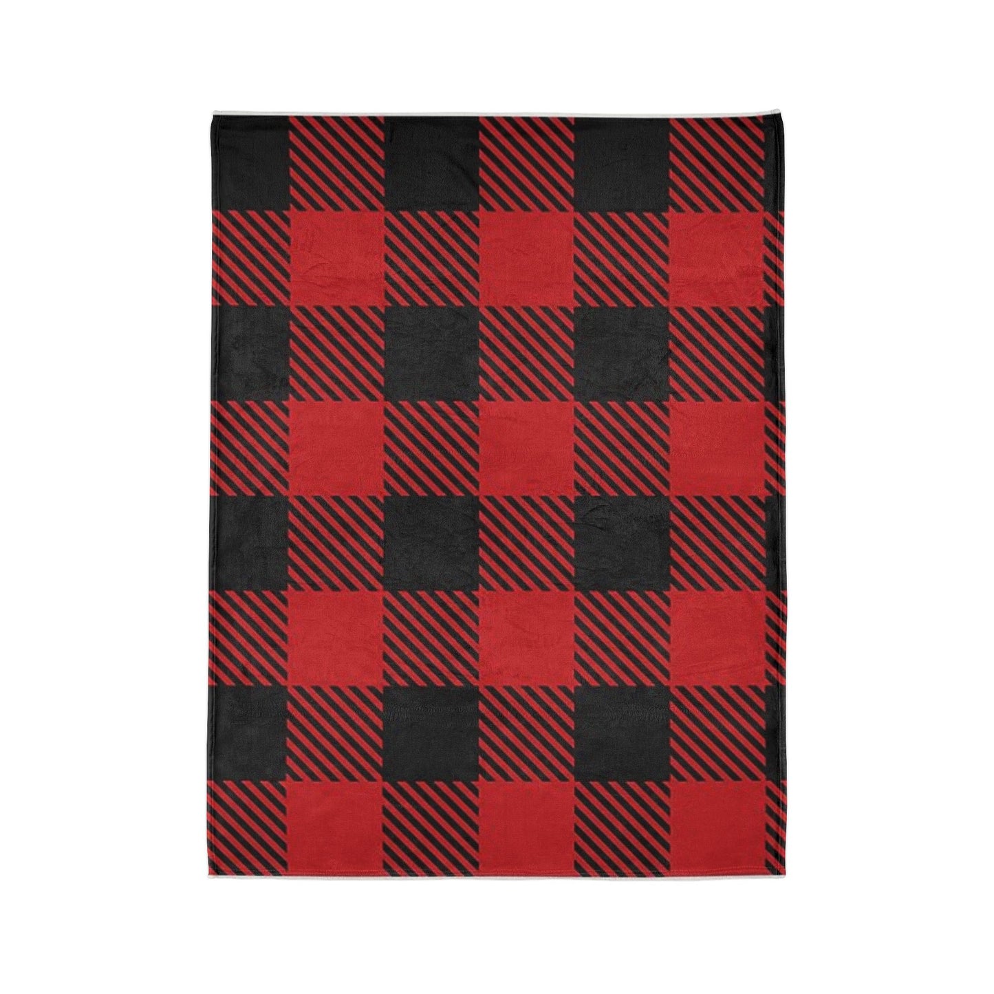 Cozy Plaid Blanket - Red and Black Checkered Soft Polyester Throw for Fall & Winter