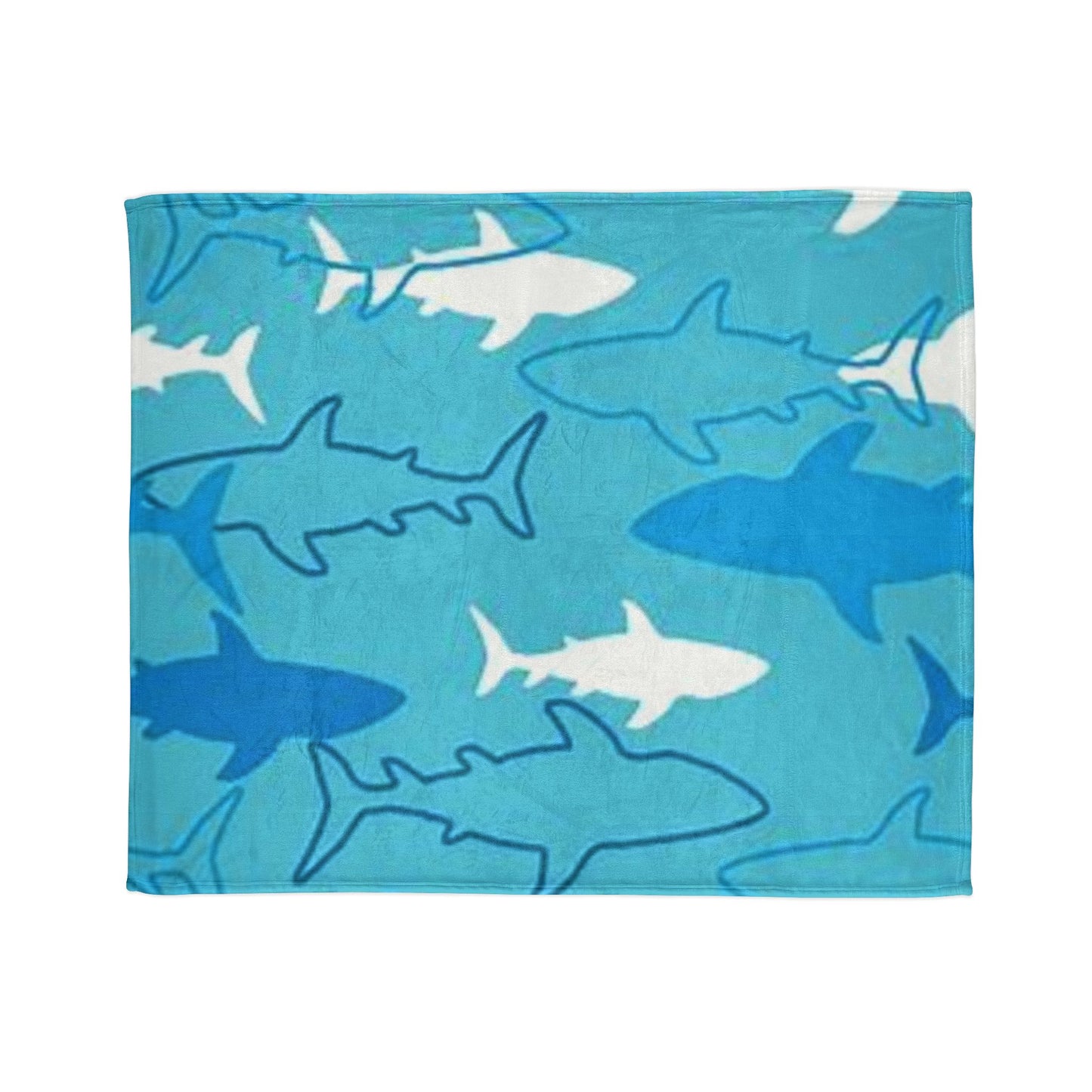 Ocean-Inspired Shark Pattern Soft Polyester Blanket