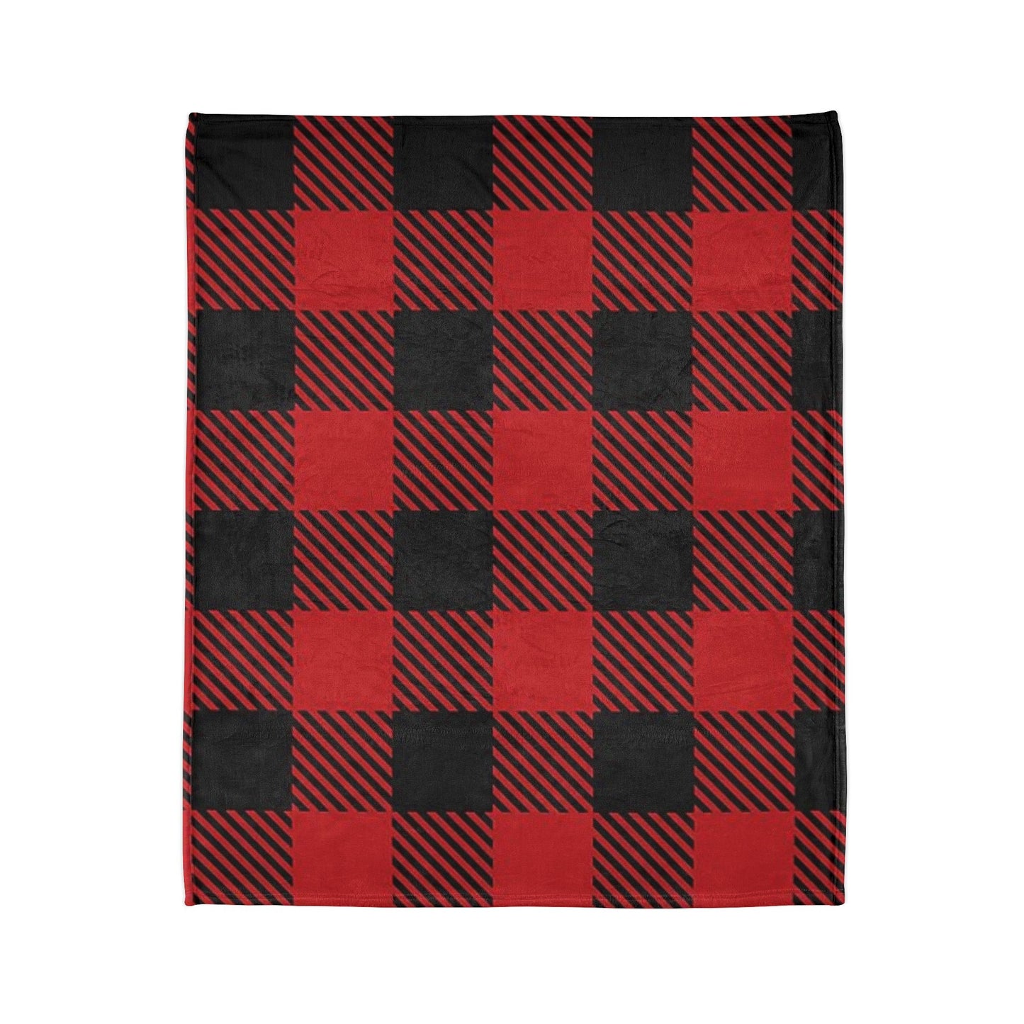 Cozy Plaid Blanket - Red and Black Checkered Soft Polyester Throw for Fall & Winter