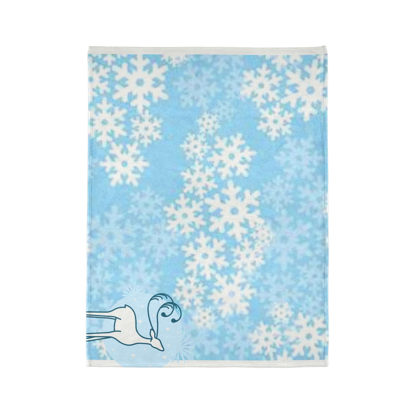 Cozy Snowflake Blanket with Reindeer Design - Perfect for Winter Celebrations