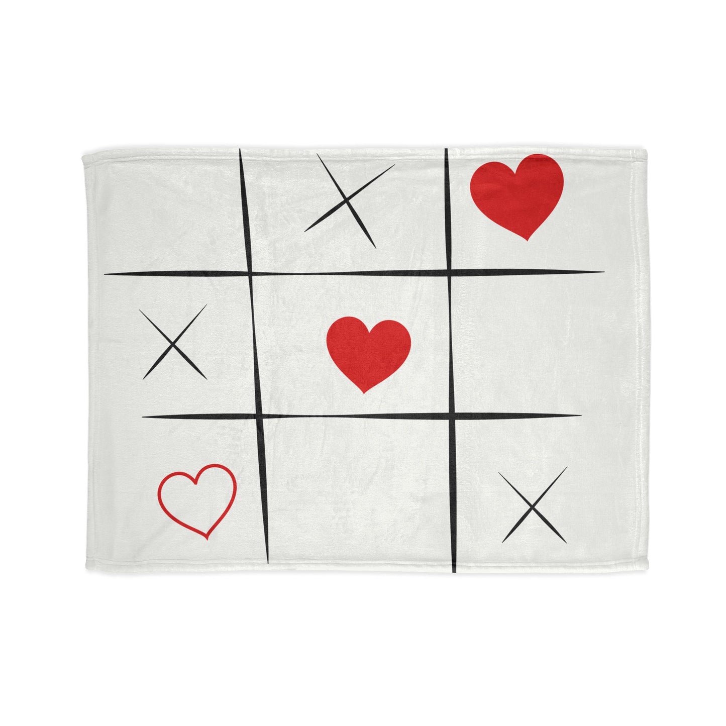 Cozy Tic-Tac-Toe Love Blanket - Soft Polyester Throw for Romantic Nights