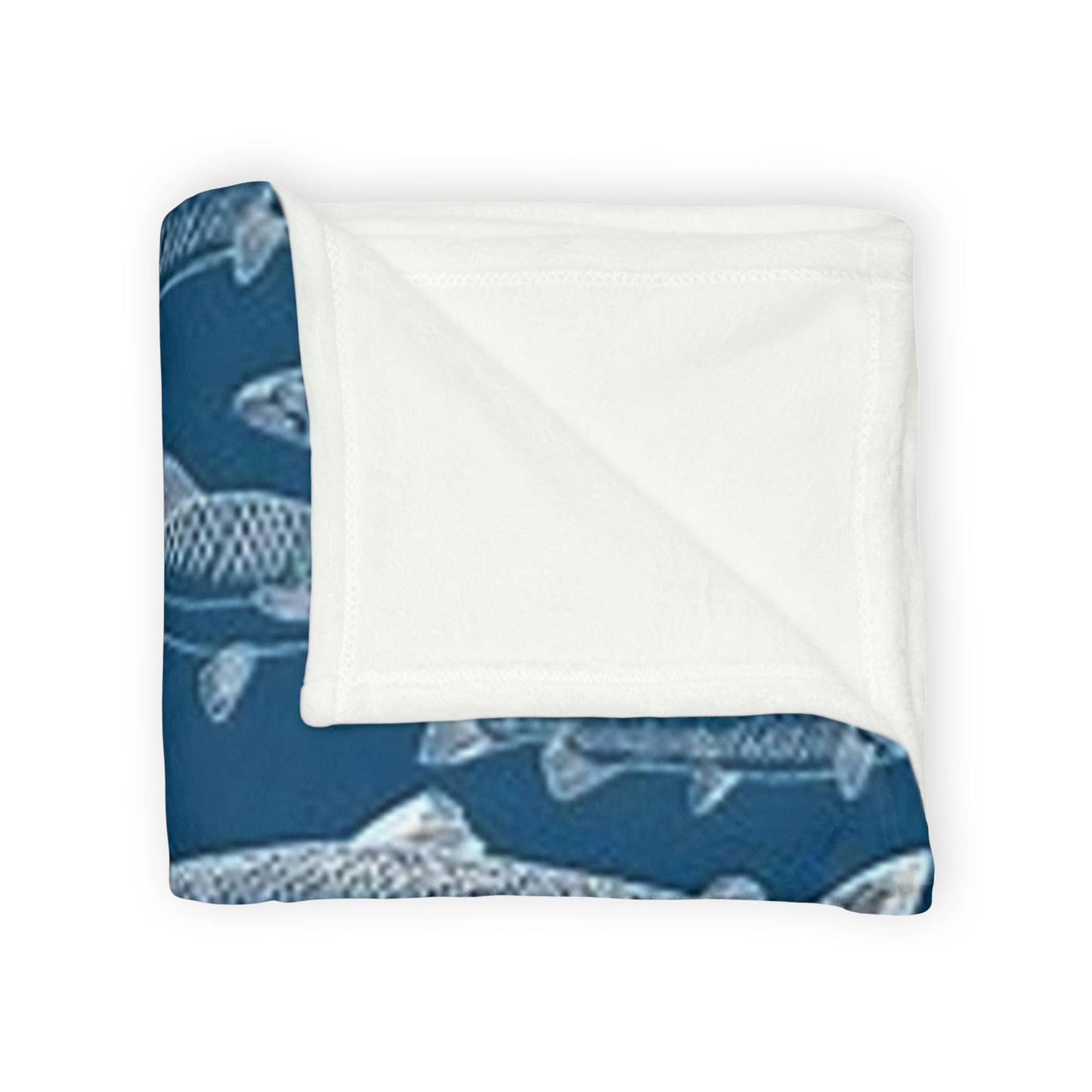 Fish Pattern Soft Polyester Blanket - Cozy Decor for Fishing Enthusiasts