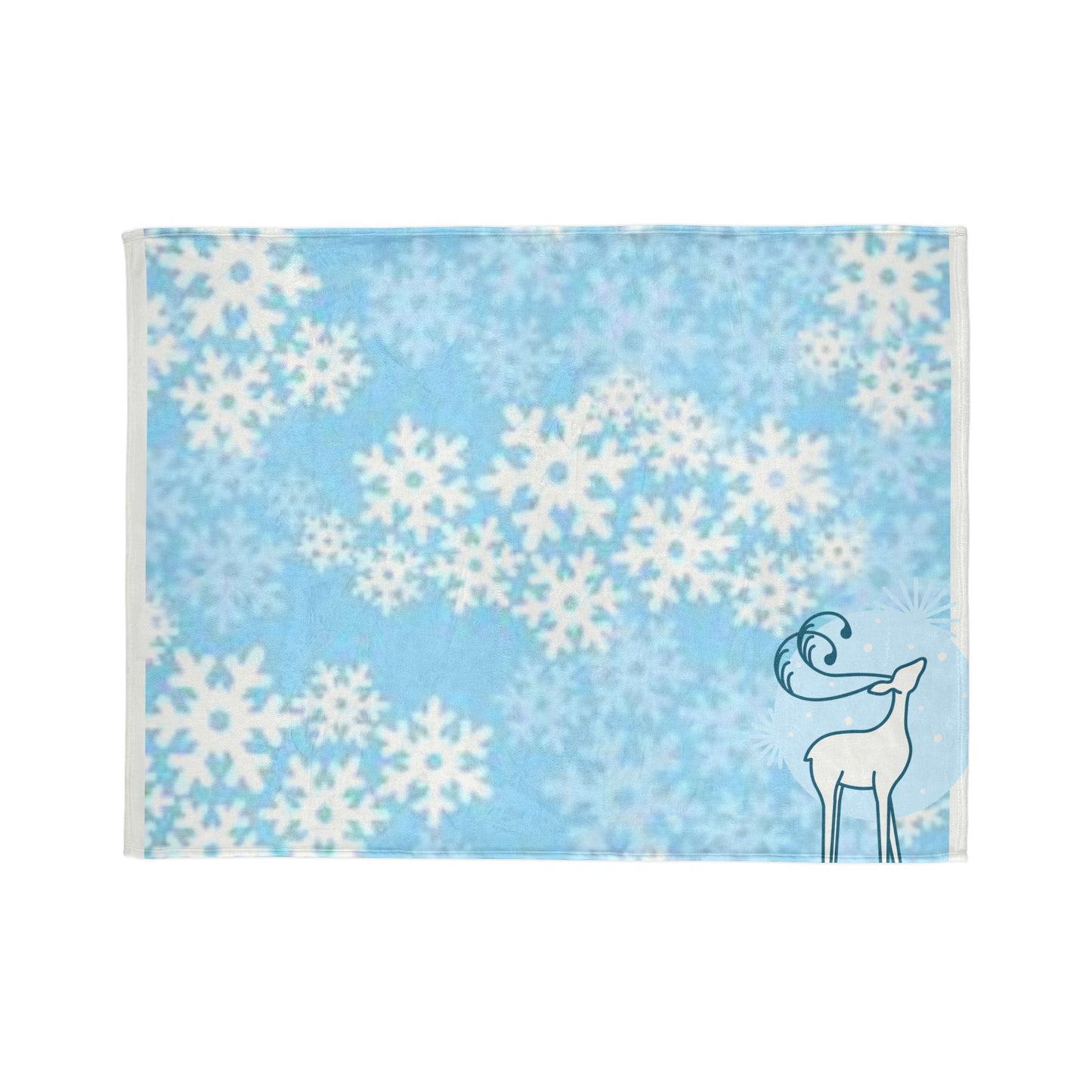 Cozy Snowflake Blanket with Reindeer Design - Perfect for Winter Celebrations