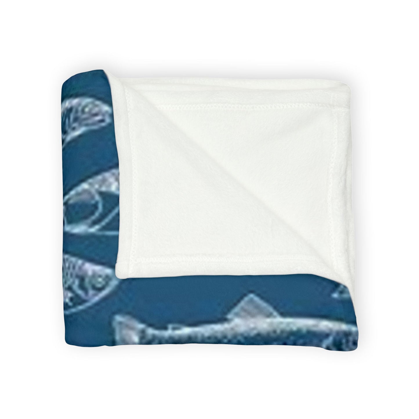 Fish Pattern Soft Polyester Blanket - Cozy Decor for Fishing Enthusiasts