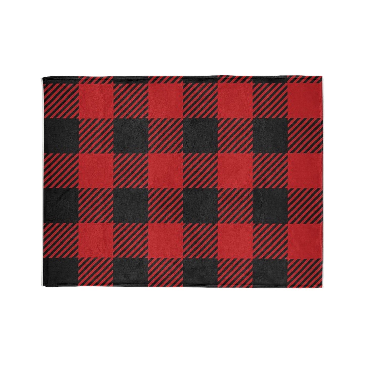 Cozy Plaid Blanket - Red and Black Checkered Soft Polyester Throw for Fall & Winter