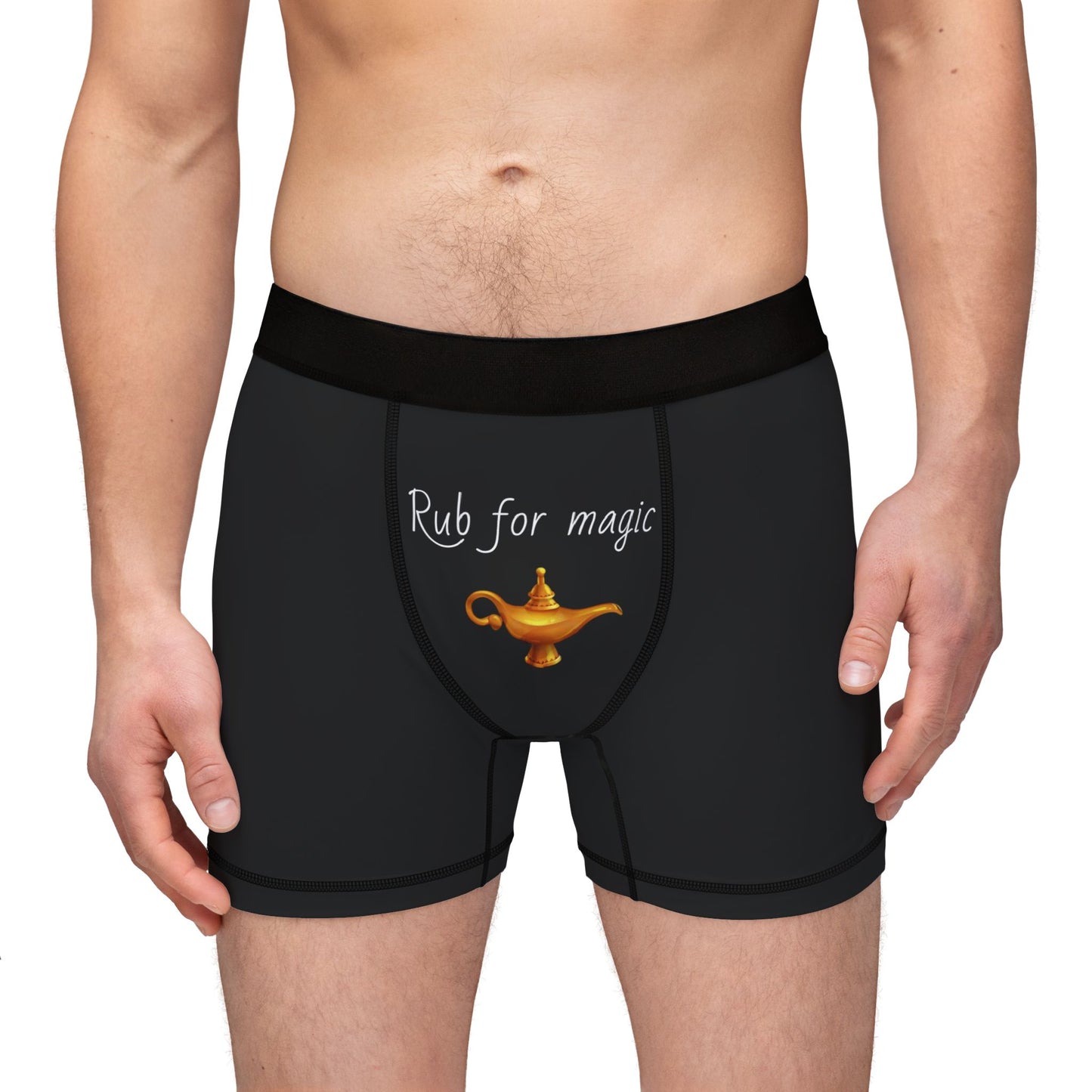 Fun Men's Boxers - 'Rub for Magic' Design for Playful Vibes