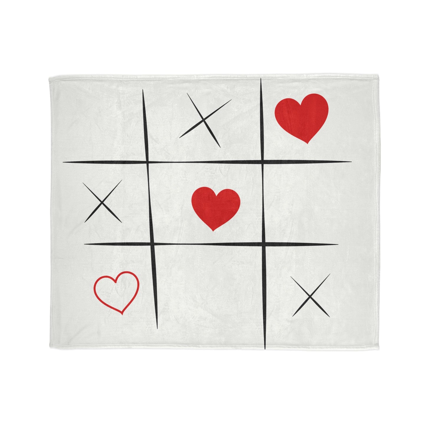 Cozy Tic-Tac-Toe Love Blanket - Soft Polyester Throw for Romantic Nights