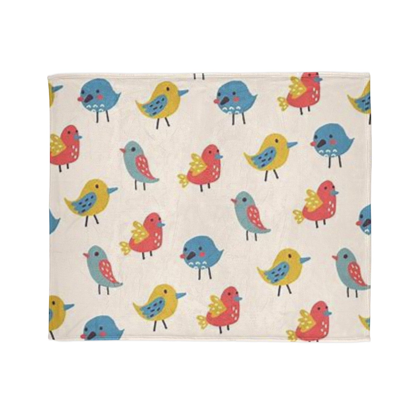 Colorful Bird Pattern Soft Polyester Blanket - Cozy & Whimsical