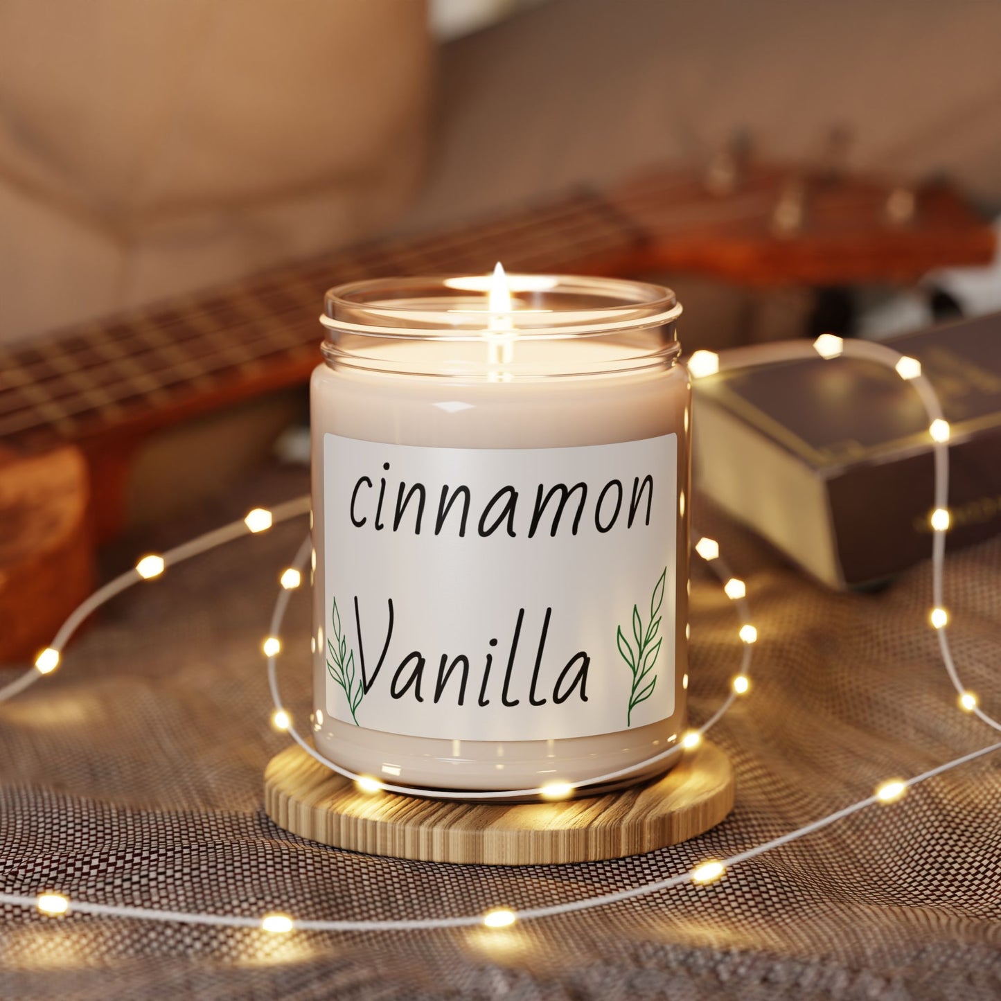 Cinnamon Vanilla Scented Soy Candle - Cozy Aromatherapy for Home Decor