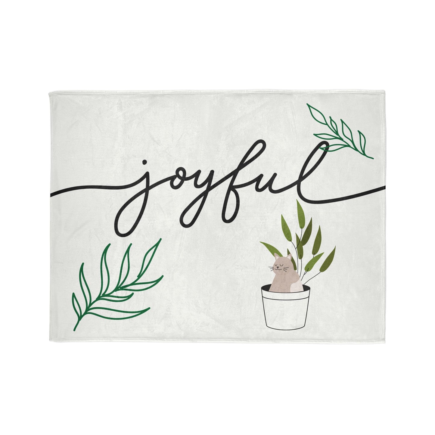 Joyful Cat Plant Soft Polyester Blanket - Cozy Home Decor