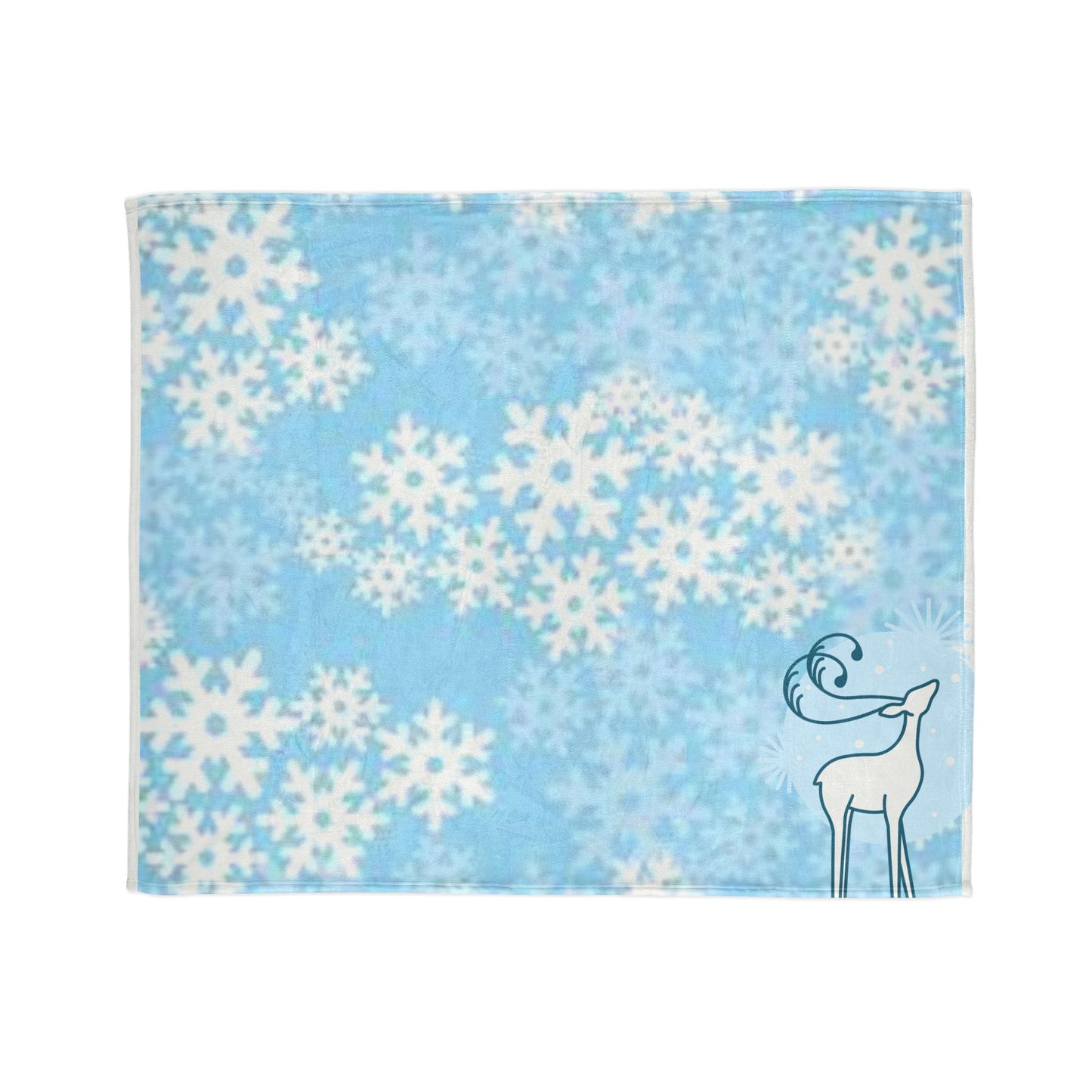 Cozy Snowflake Blanket with Reindeer Design - Perfect for Winter Celebrations