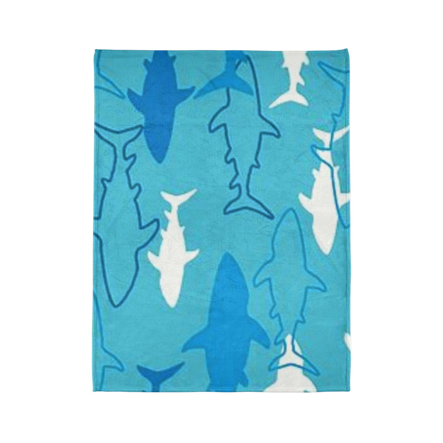 Ocean-Inspired Shark Pattern Soft Polyester Blanket