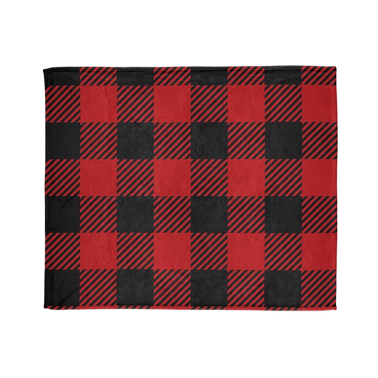 Cozy Plaid Blanket - Red and Black Checkered Soft Polyester Throw for Fall & Winter