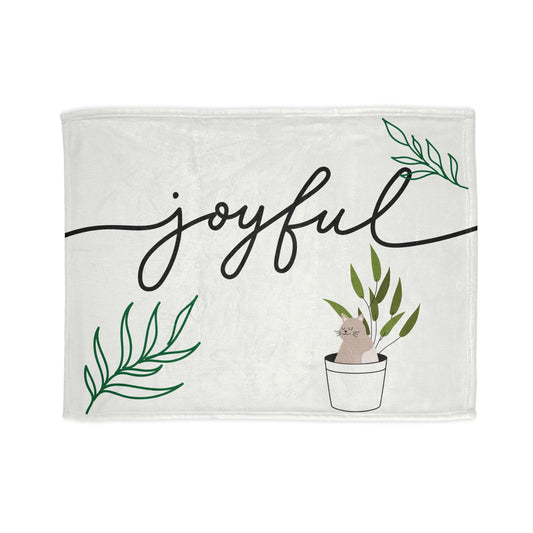 Joyful Cat Plant Soft Polyester Blanket - Cozy Home Decor