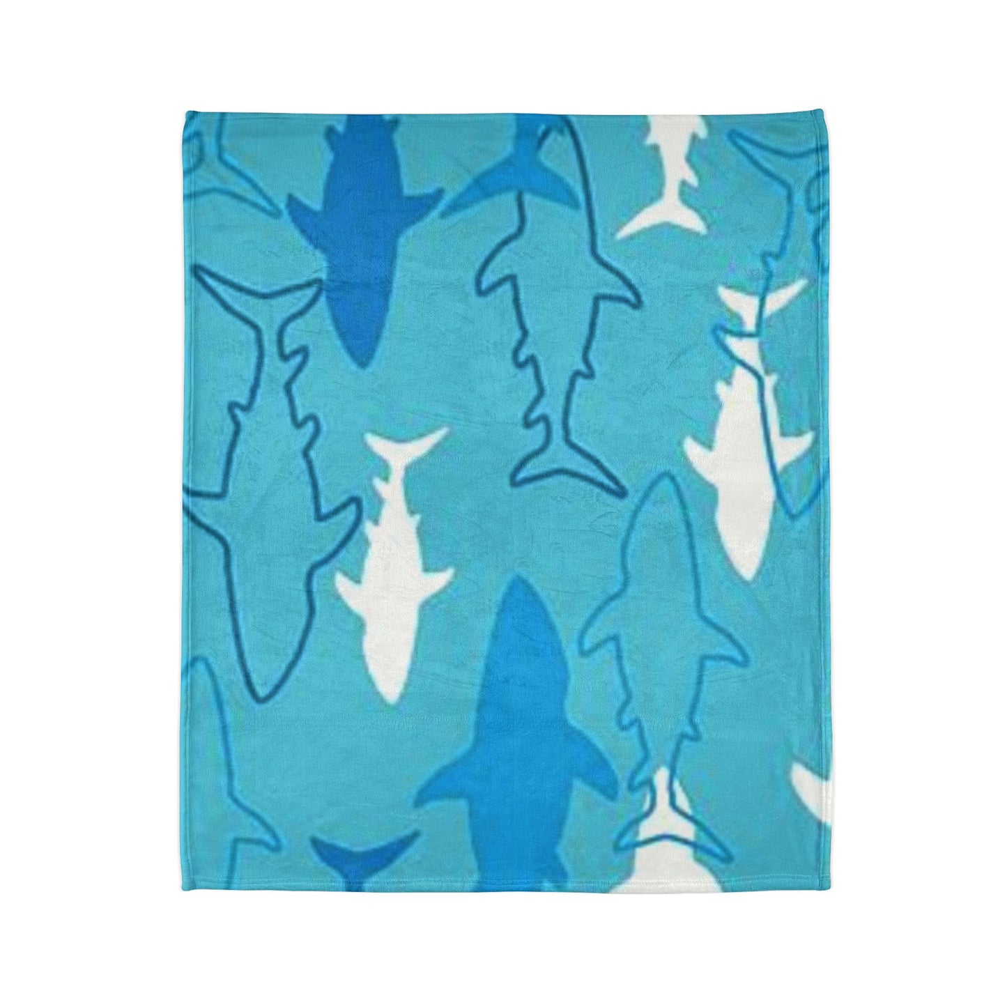 Ocean-Inspired Shark Pattern Soft Polyester Blanket