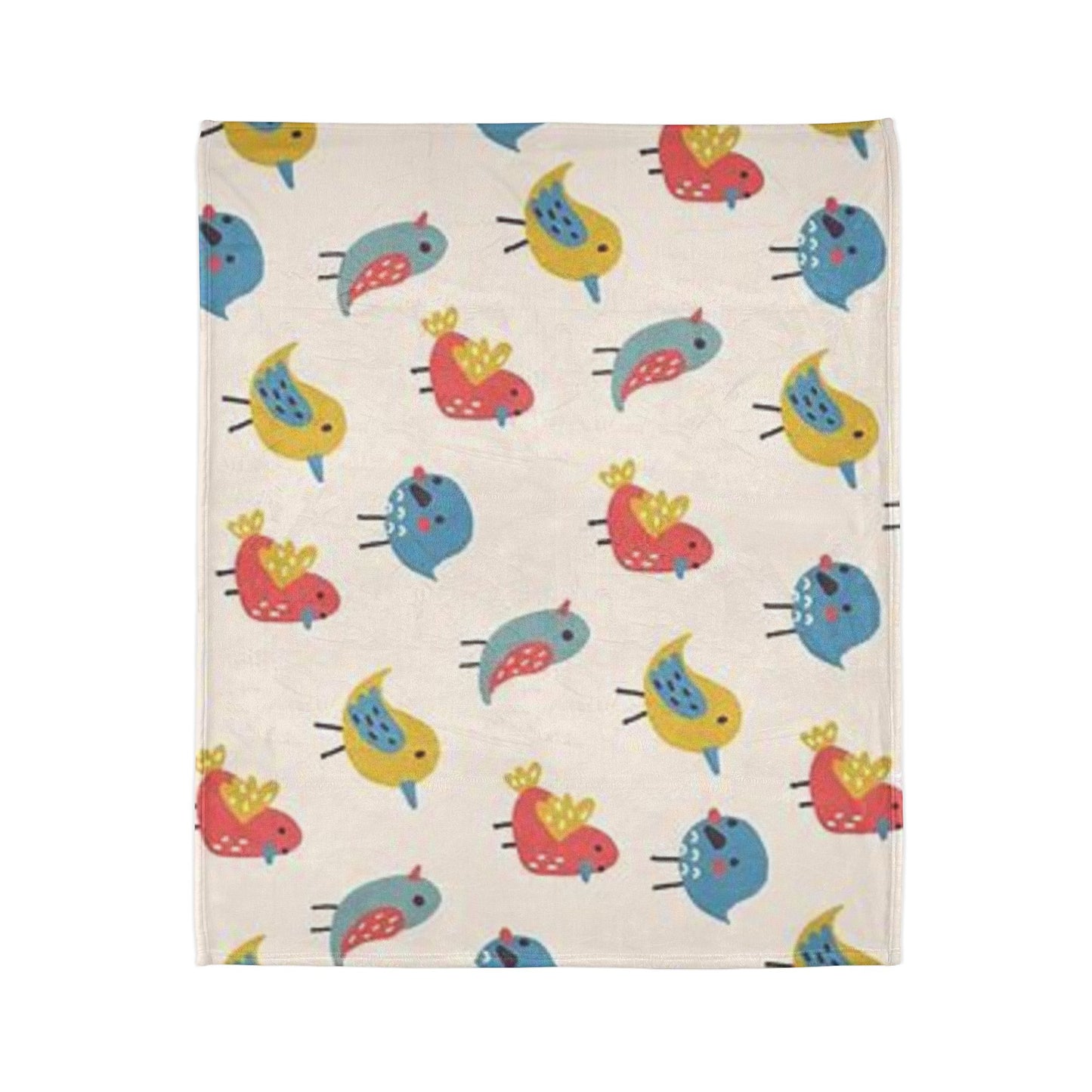 Colorful Bird Pattern Soft Polyester Blanket - Cozy & Whimsical