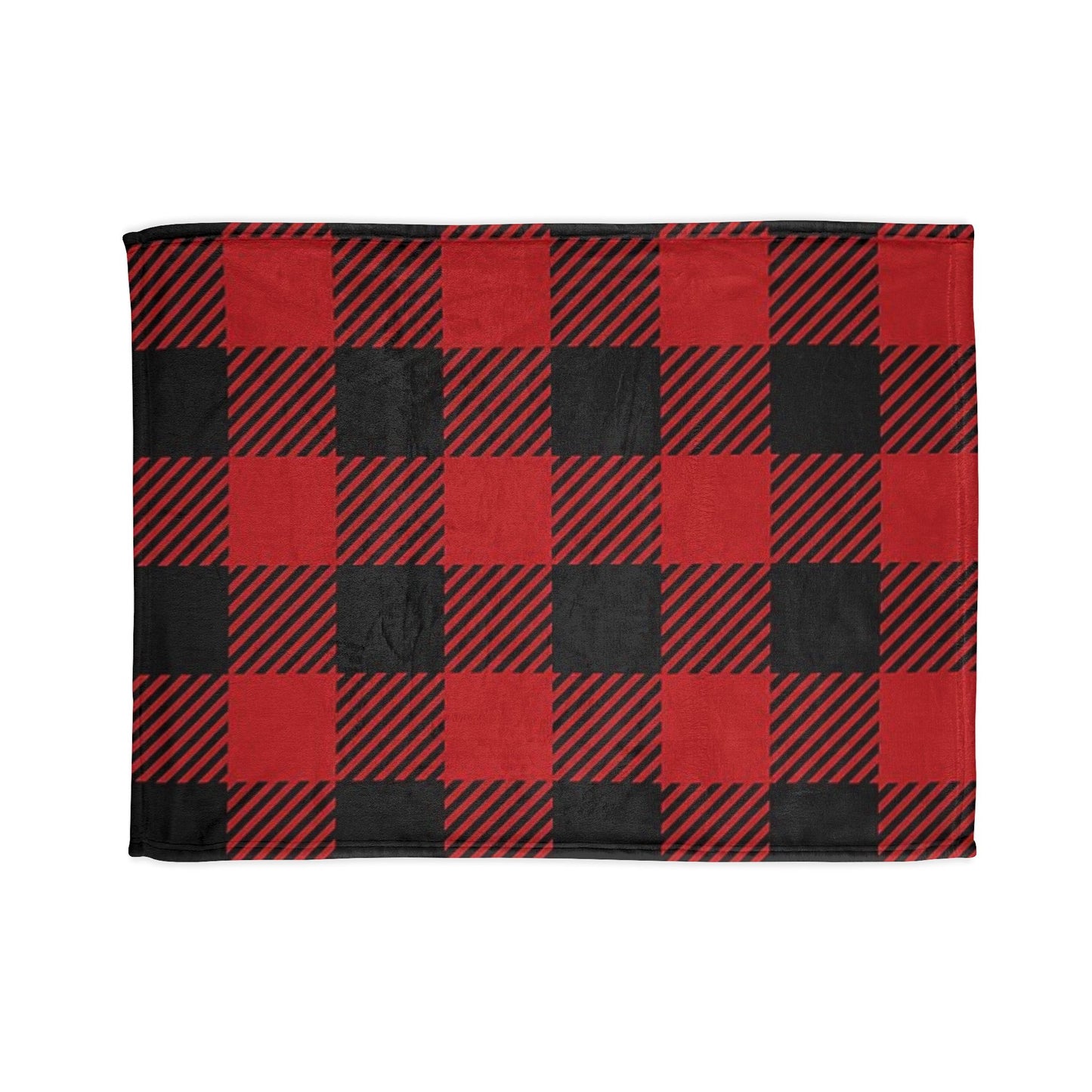 Cozy Plaid Blanket - Red and Black Checkered Soft Polyester Throw for Fall & Winter