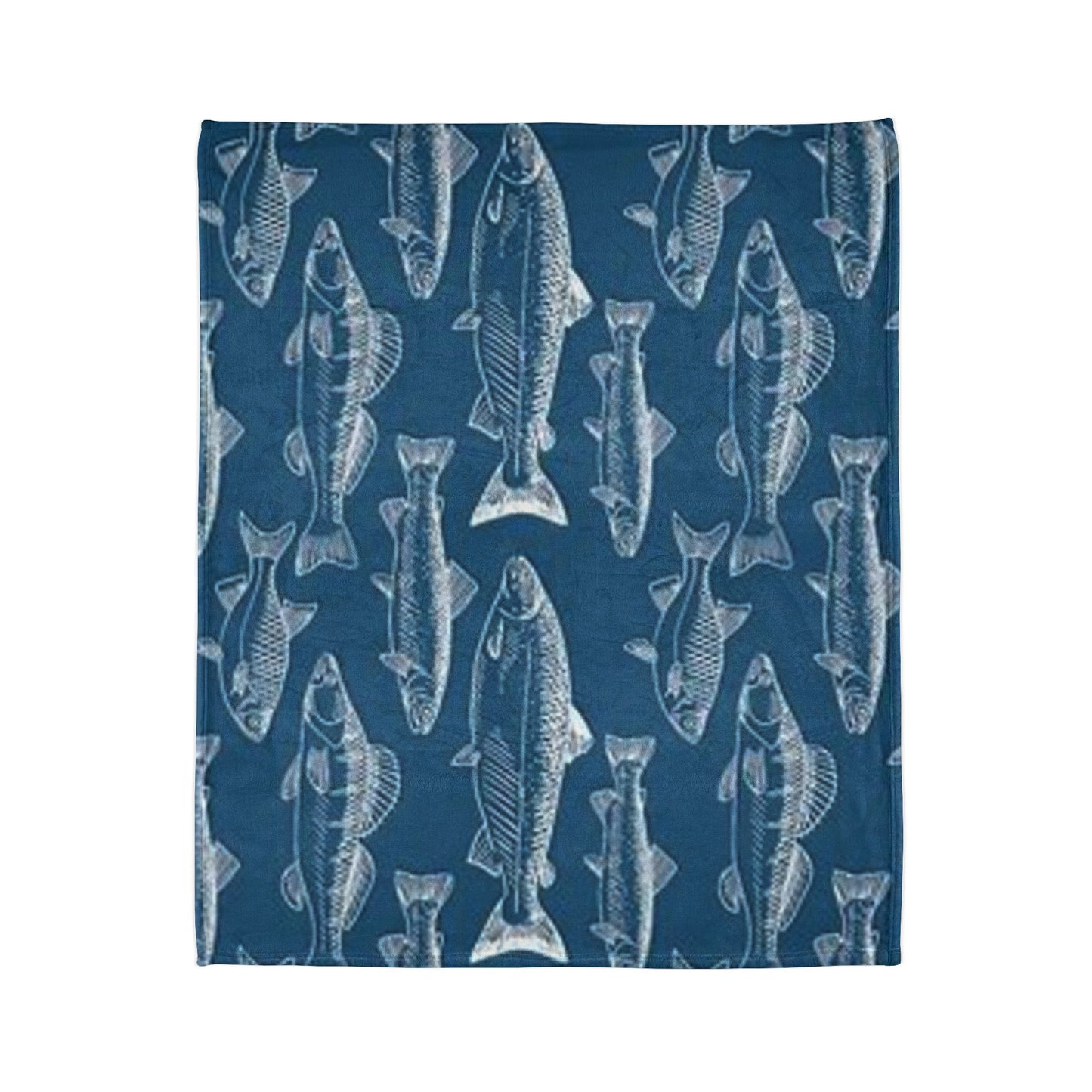 Fish Pattern Soft Polyester Blanket - Cozy Decor for Fishing Enthusiasts