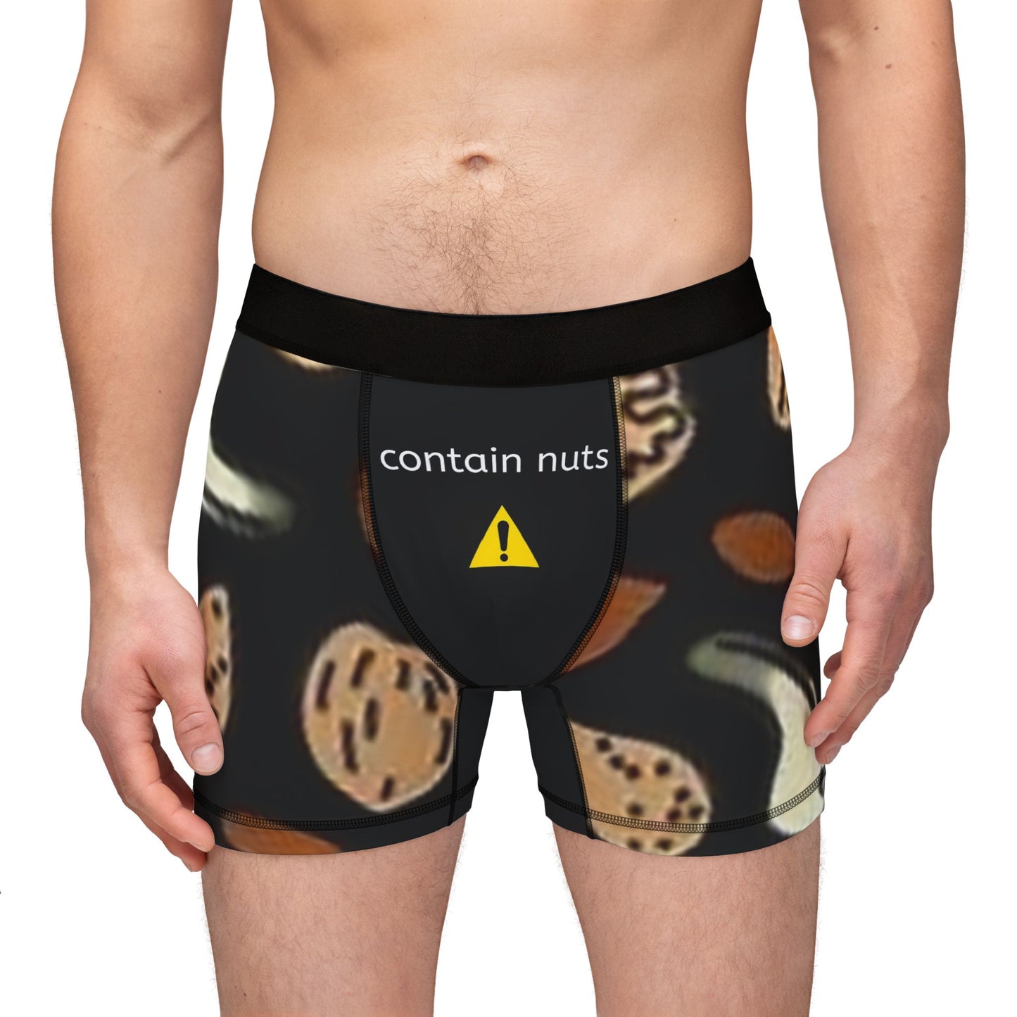 Funny Nutty Boxers | Gift for Men | Quirky Underwear with 'Contain Nuts' Warning