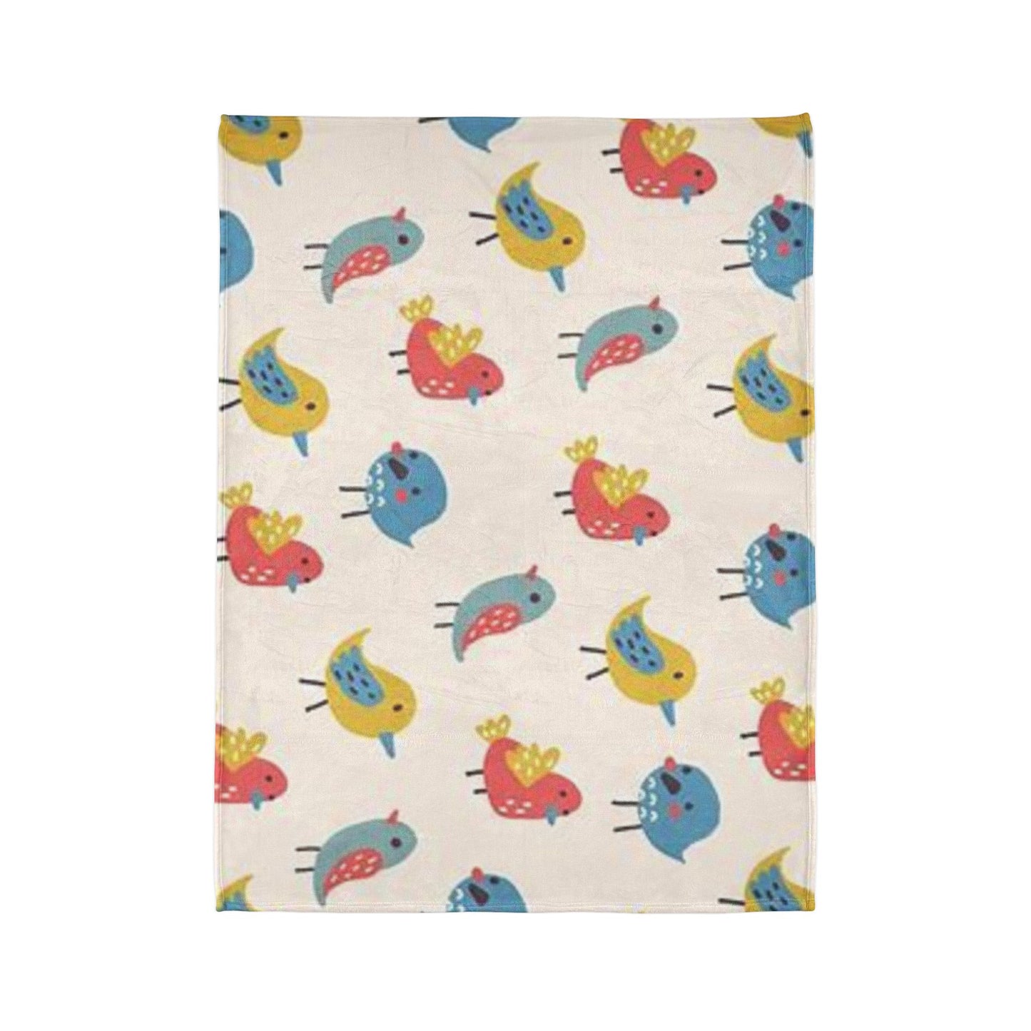 Colorful Bird Pattern Soft Polyester Blanket - Cozy & Whimsical