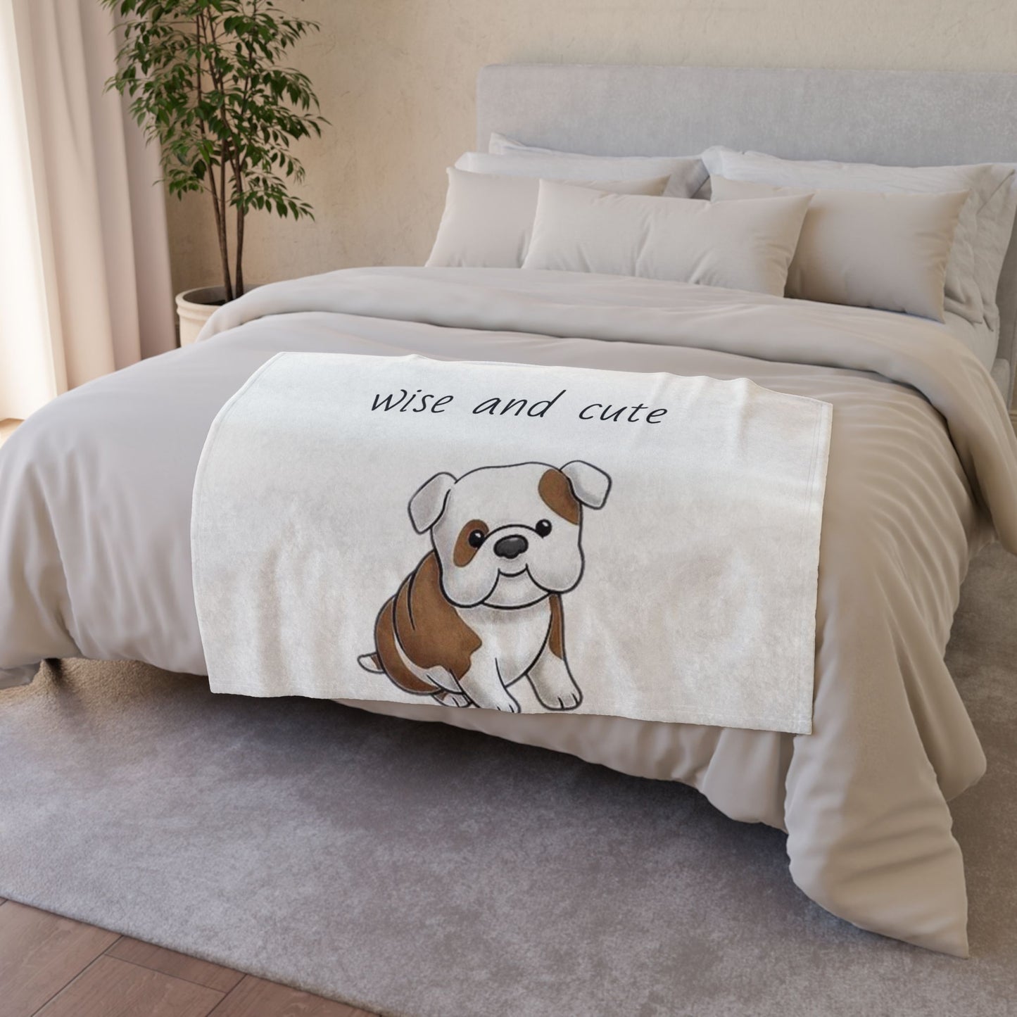 Wise and Cute Dog Soft Polyester Blanket - Cozy Pet-Themed Throw for Dog Lovers