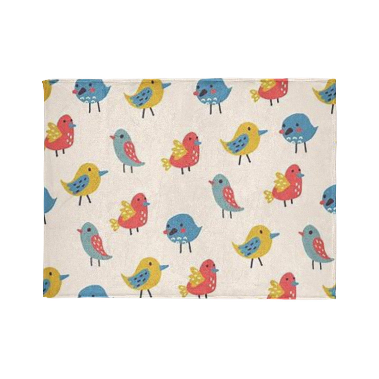 Colorful Bird Pattern Soft Polyester Blanket - Cozy & Whimsical