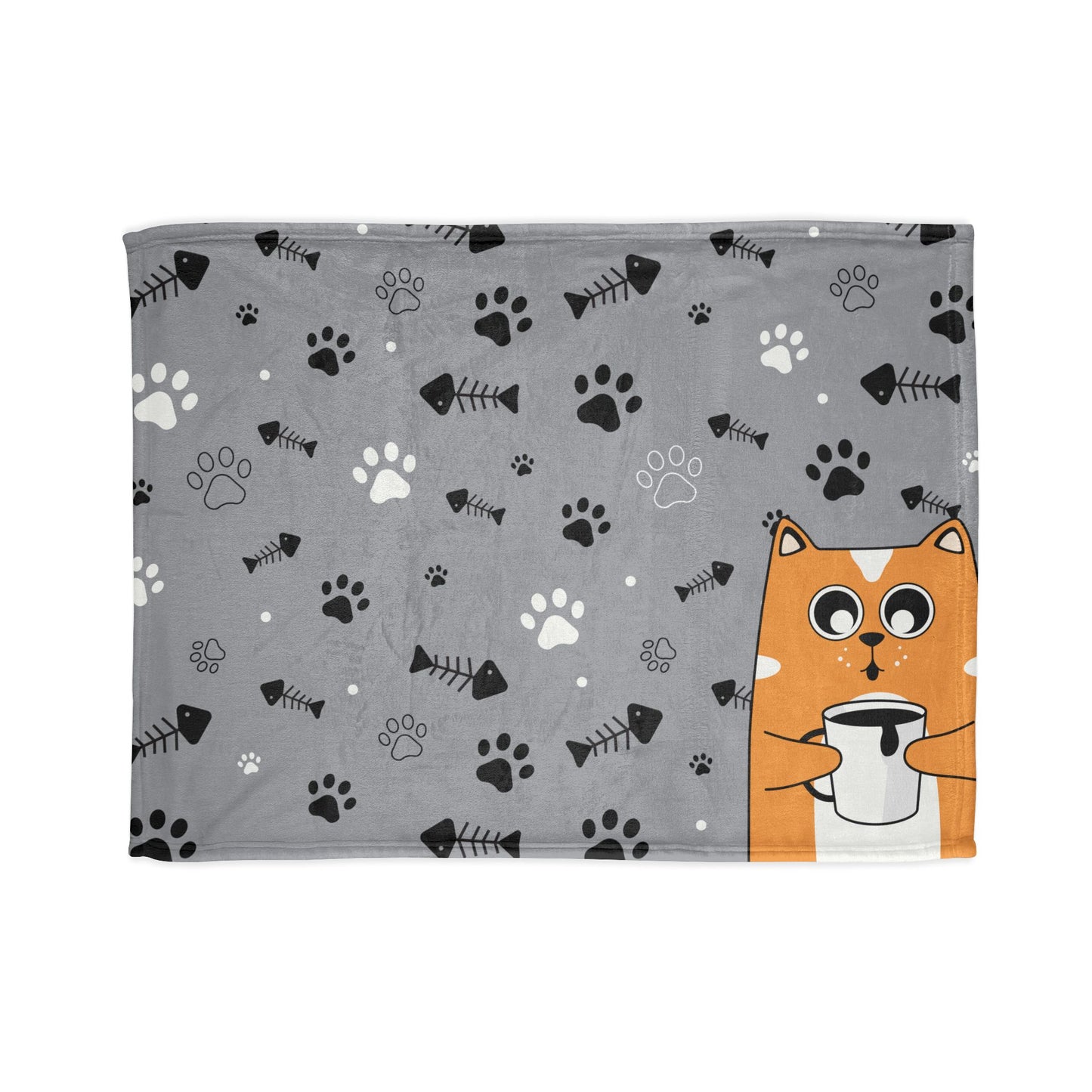 Cozy Cat Blanket - Cute Soft Polyester Throw for Animal Lovers