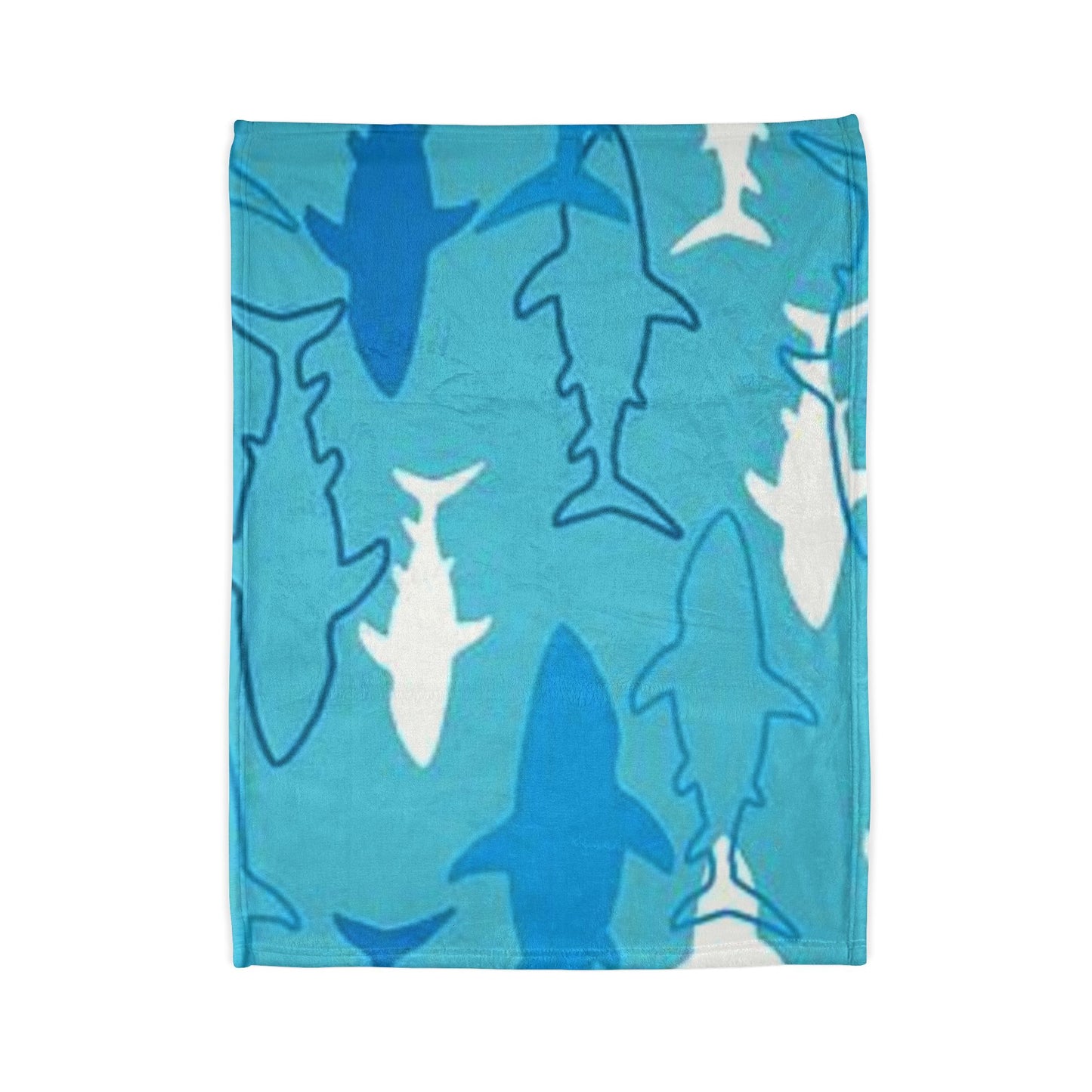 Ocean-Inspired Shark Pattern Soft Polyester Blanket