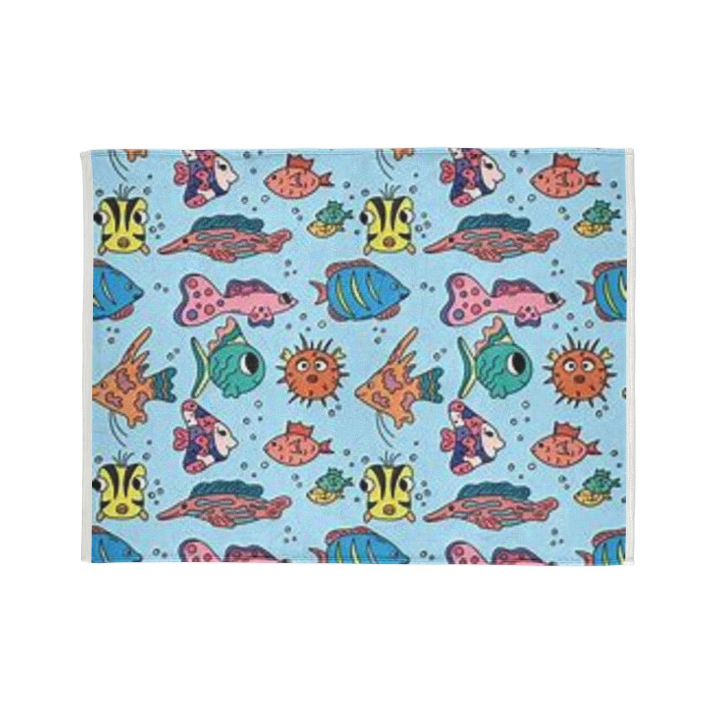 Vibrant Ocean Life Soft Polyester Blanket - Cozy Home Decor for Ocean Lovers