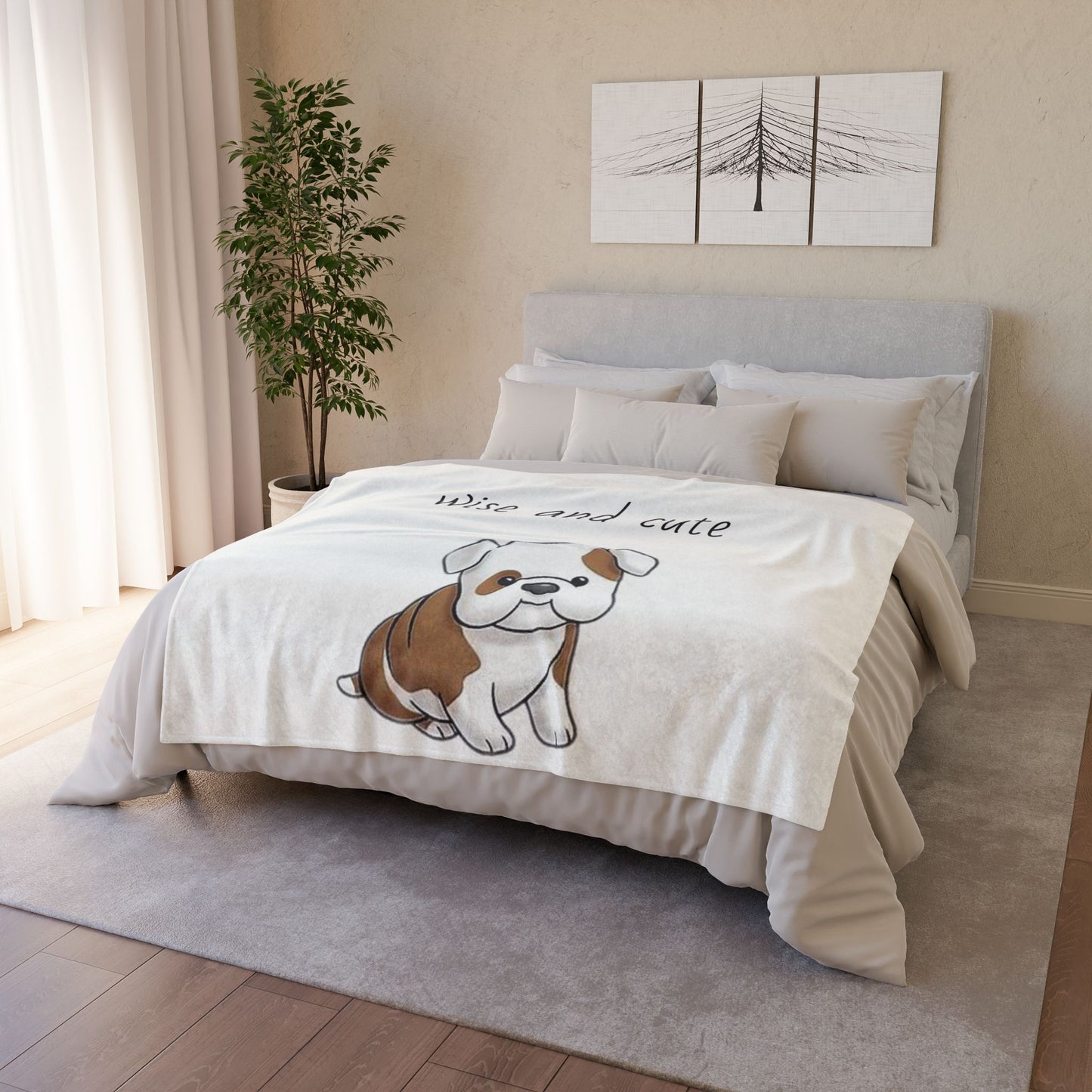 Wise and Cute Dog Soft Polyester Blanket - Cozy Pet-Themed Throw for Dog Lovers