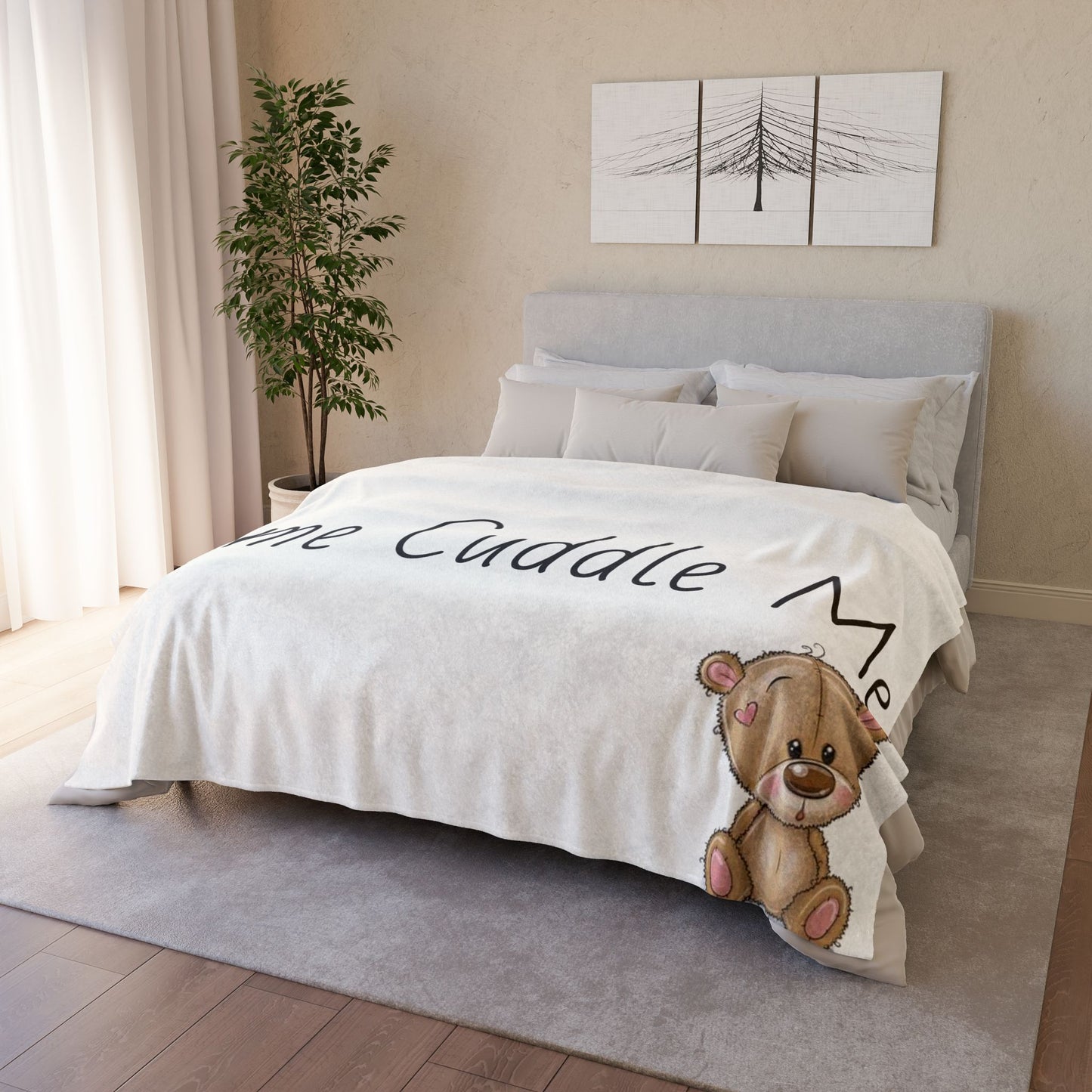 Come Cuddle Me Soft Polyester Blanket - Cozy Bear Throw for Kids & Nurseries