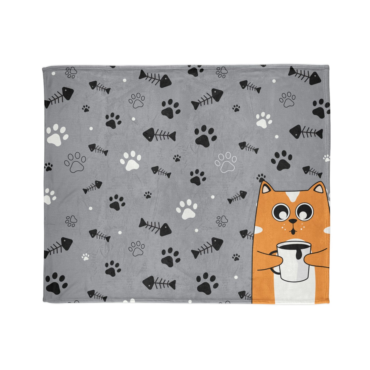 Cozy Cat Blanket - Cute Soft Polyester Throw for Animal Lovers