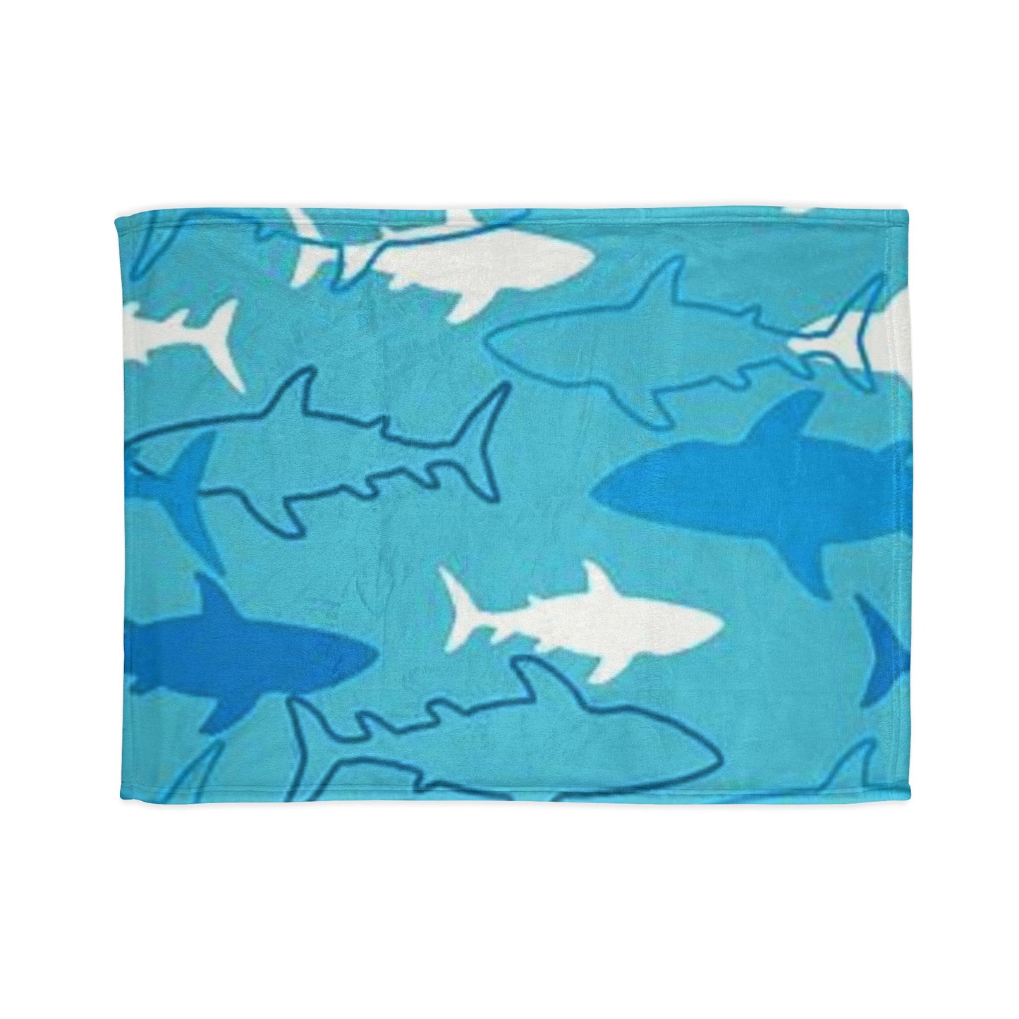 Ocean-Inspired Shark Pattern Soft Polyester Blanket