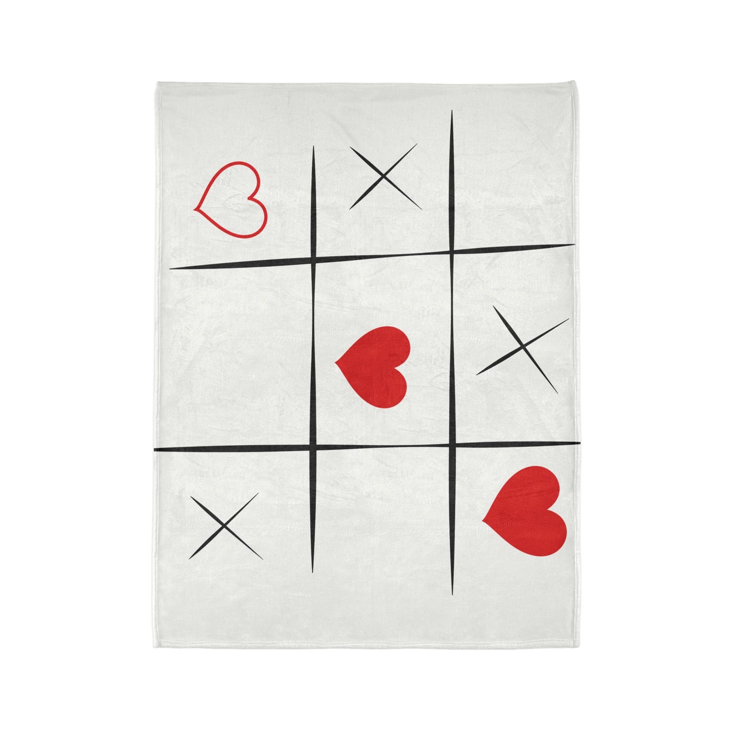 Cozy Tic-Tac-Toe Love Blanket - Soft Polyester Throw for Romantic Nights