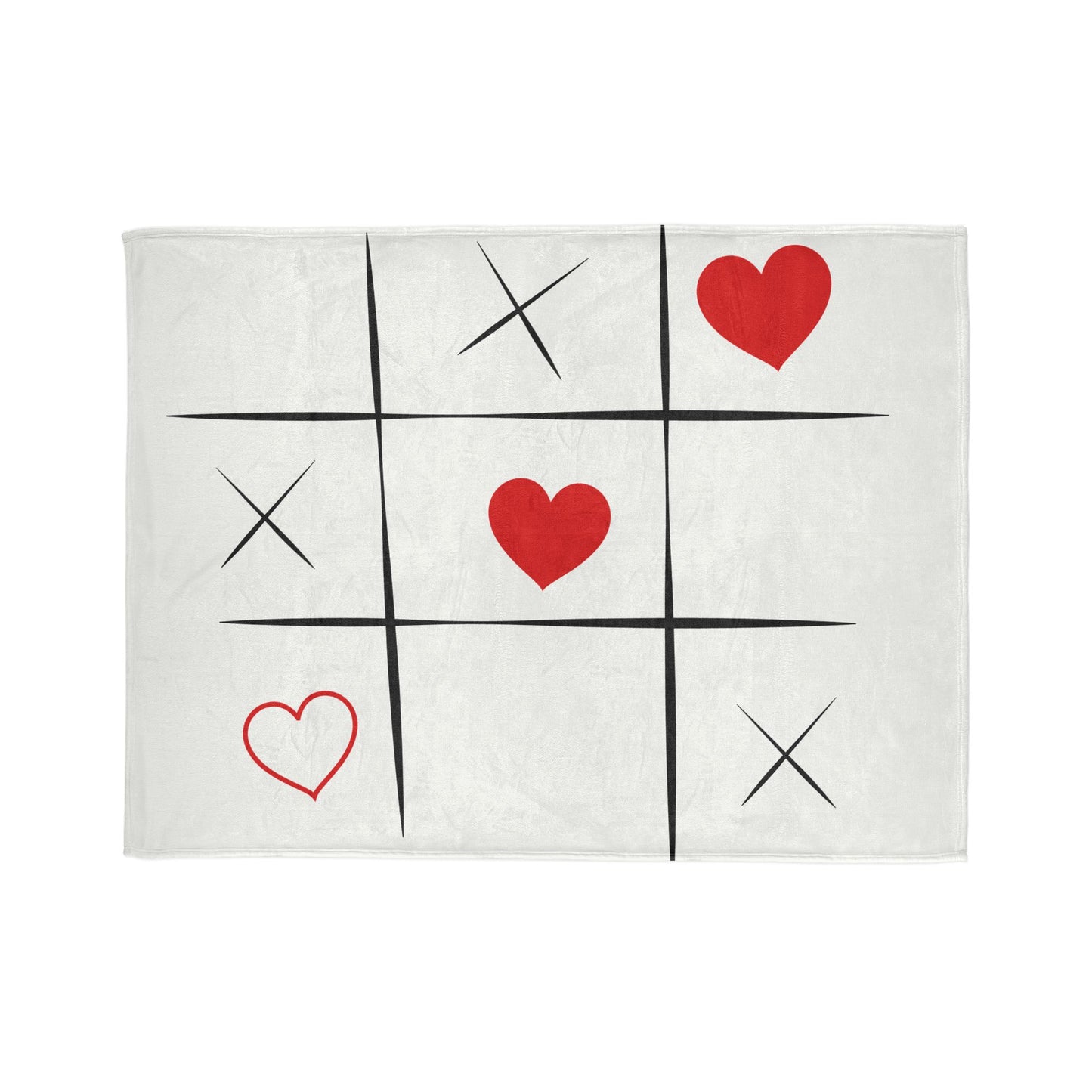 Cozy Tic-Tac-Toe Love Blanket - Soft Polyester Throw for Romantic Nights