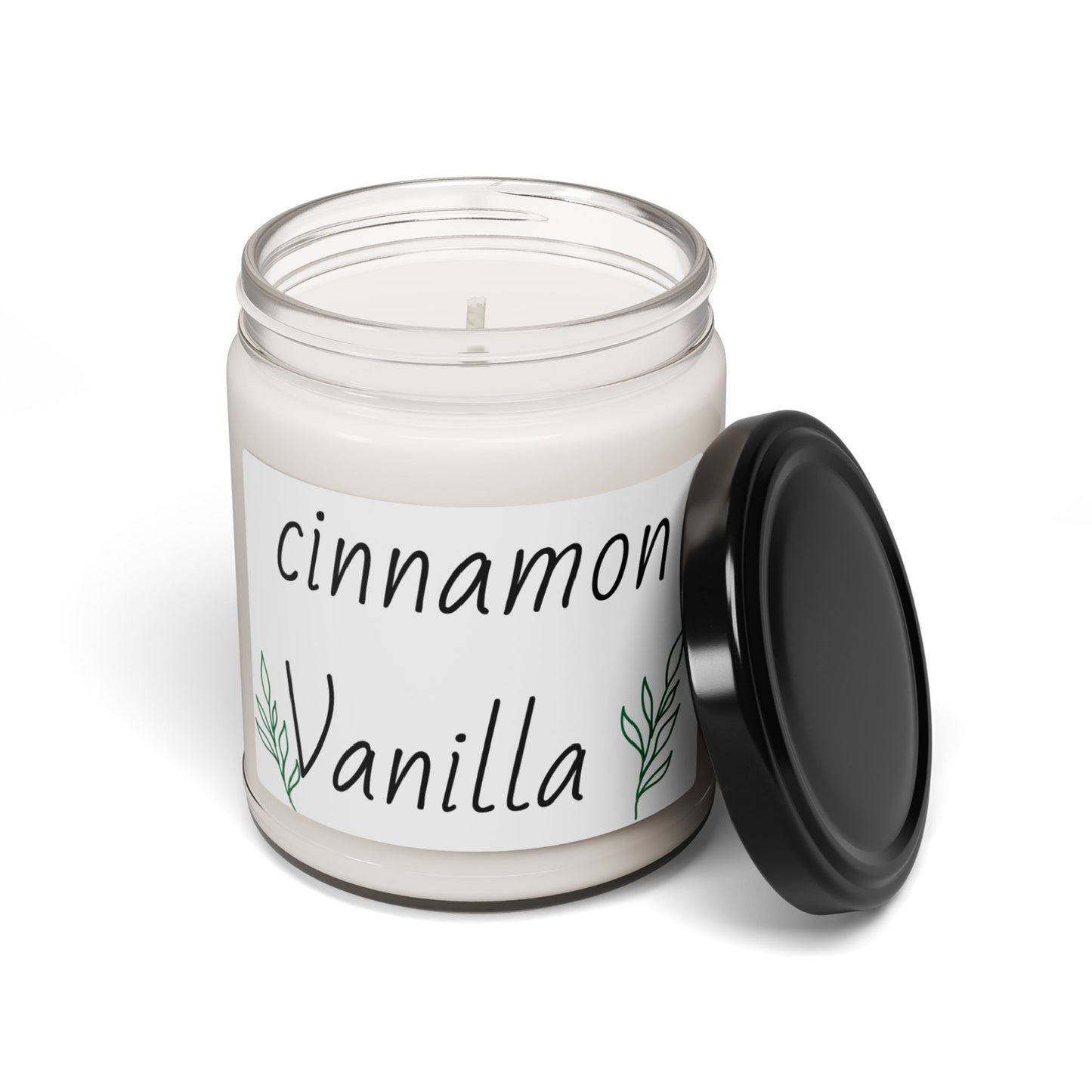 Cinnamon Vanilla Scented Soy Candle - Cozy Aromatherapy for Home Decor